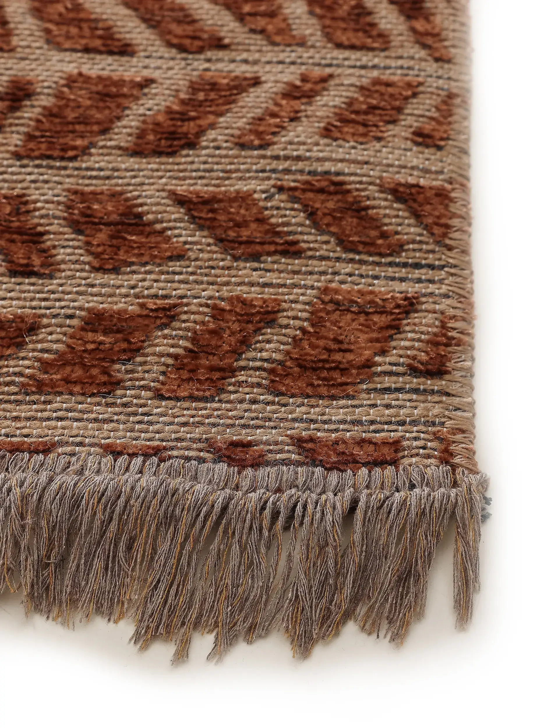 Tappeto di 55% Cotone (riciclato), 30% Iuta, 15% Poliestere in Beige con pelo alto 55% Cotone (riciclato), 30% Iuta, 15% Poliestere da benuta pure