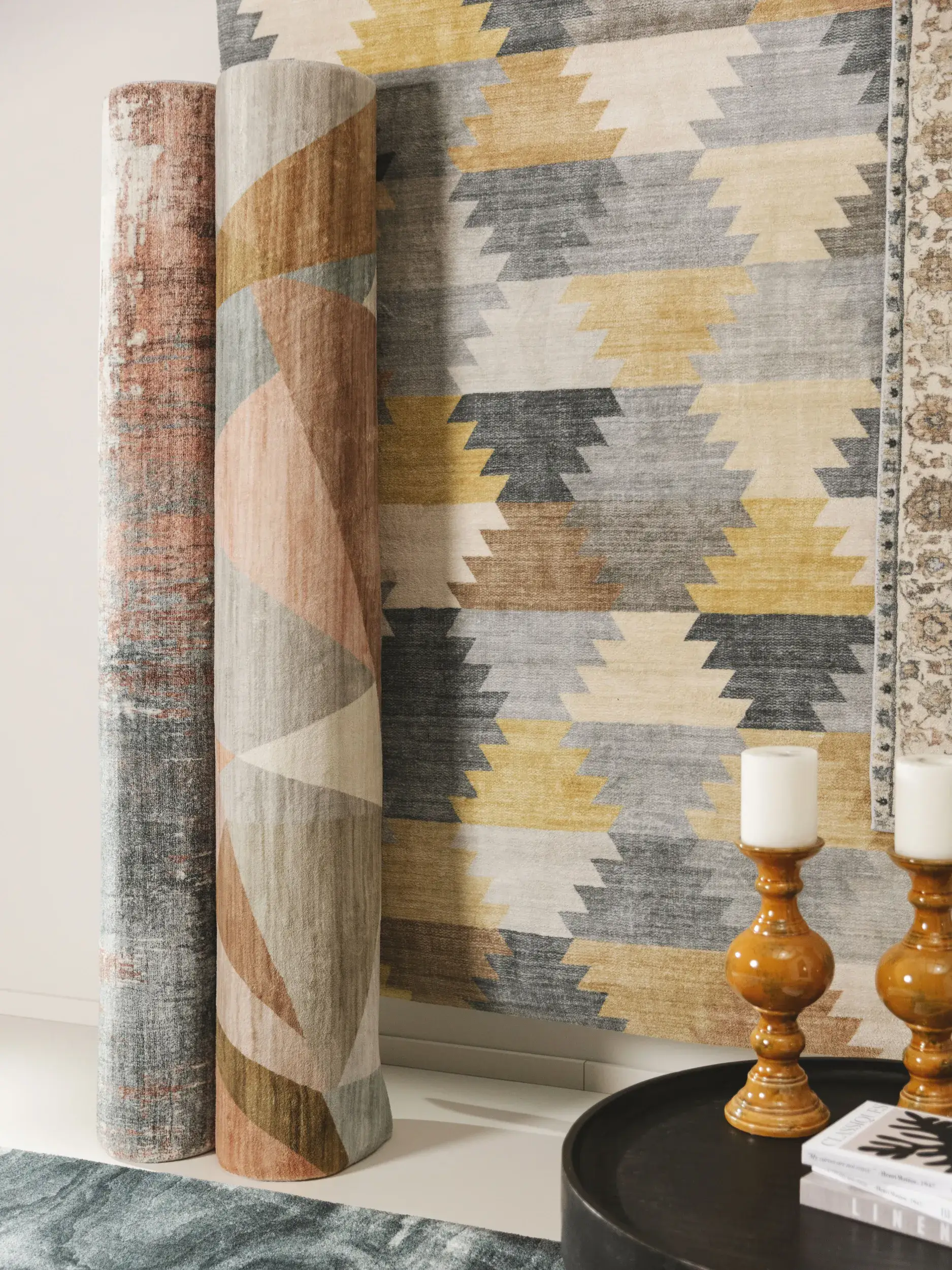 Teppich aus 100% Polyester in Multicolor mit 100% Polyester hohem Flor von benuta Pop