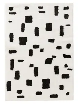 Tapis à poils longs Louise Noir & Blanc