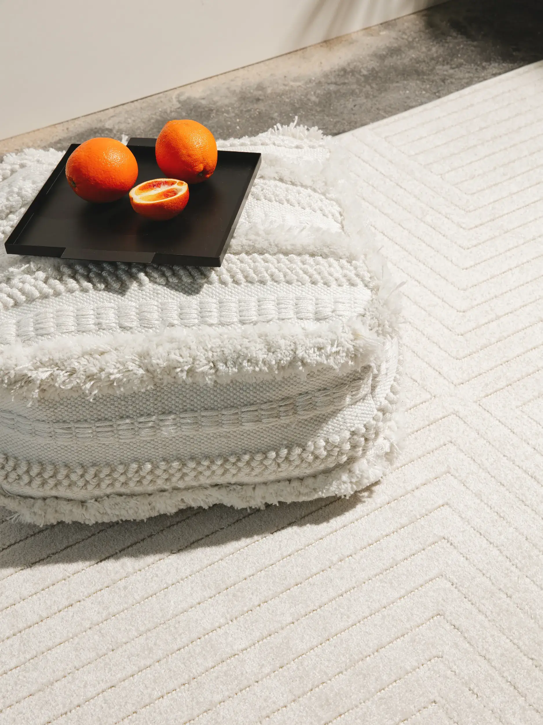 Teppich aus 100% Polypropylen in Beige mit 100% Polypropylen hohem Flor von benuta Pop