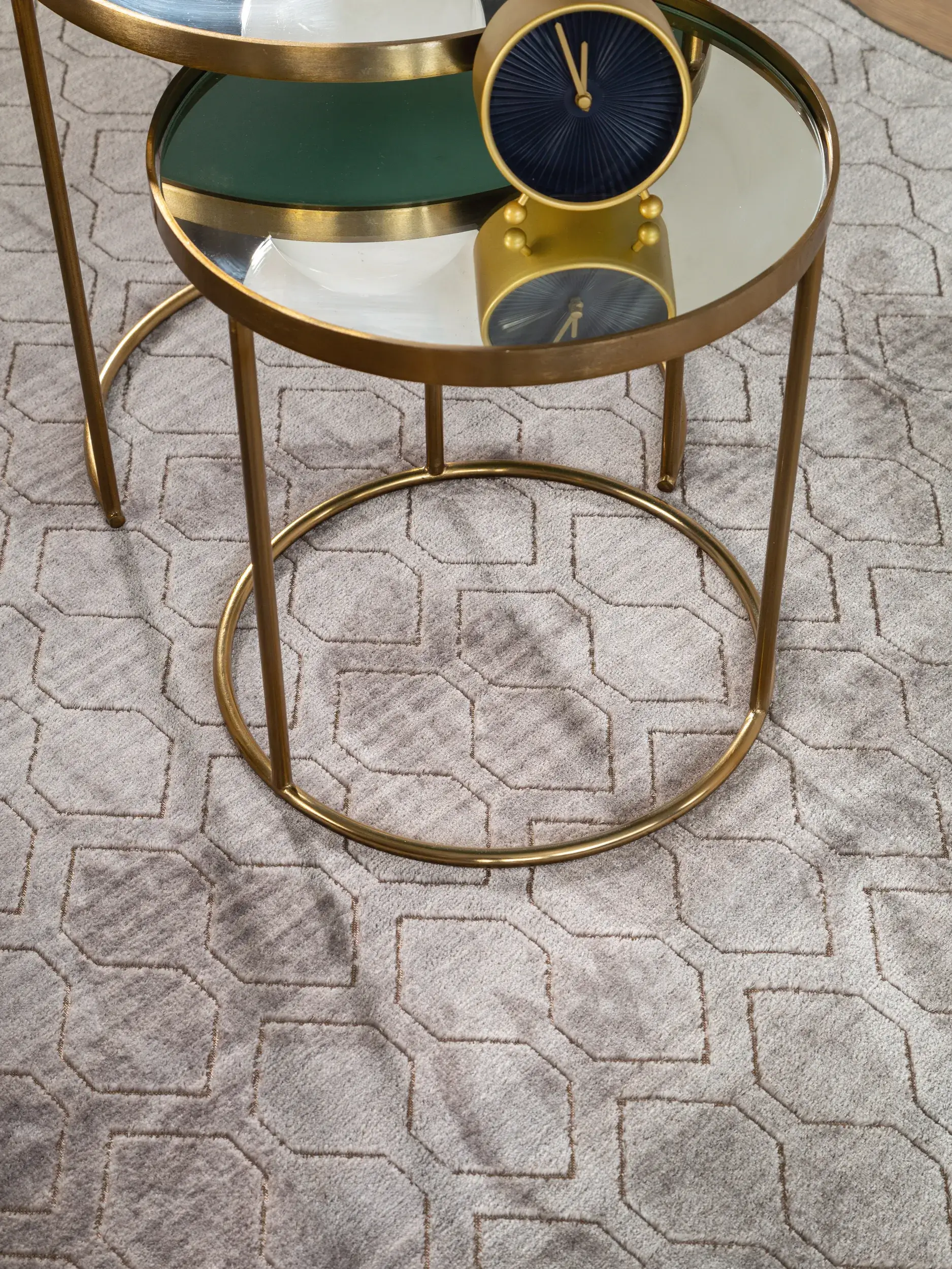 Rug made of 100% Polyester in Grey with a 100% Polyester high pile by benuta