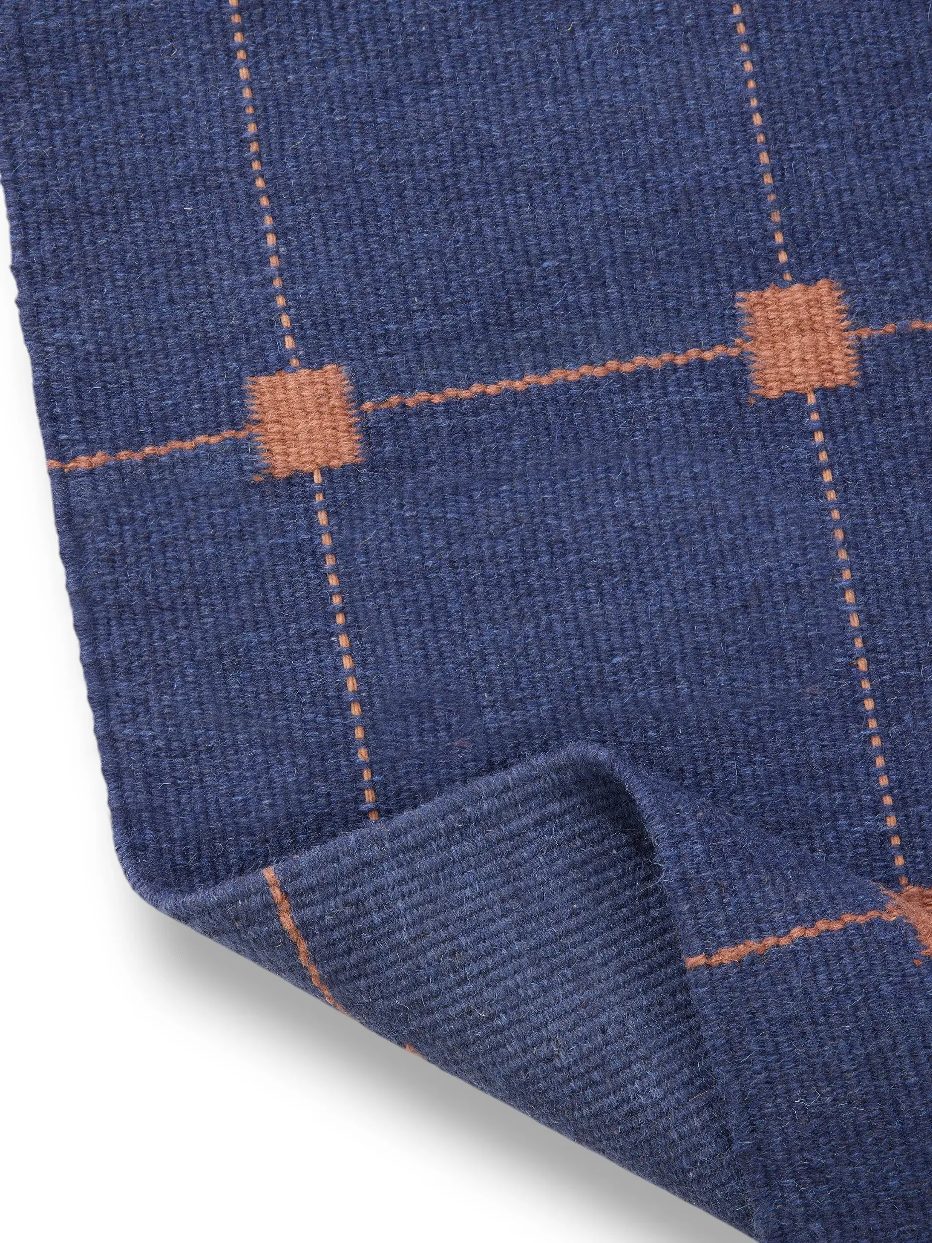 Teppich aus 100% Wolle in Blau mit 100% Wolle hohem Flor von benuta Pure