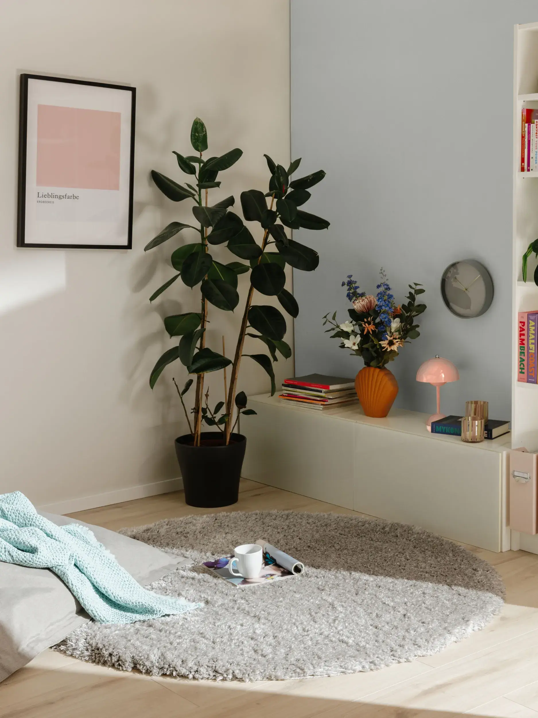 Teppich aus 100% Polyester in Grau mit 100% Polyester hohem Flor von benuta Pop