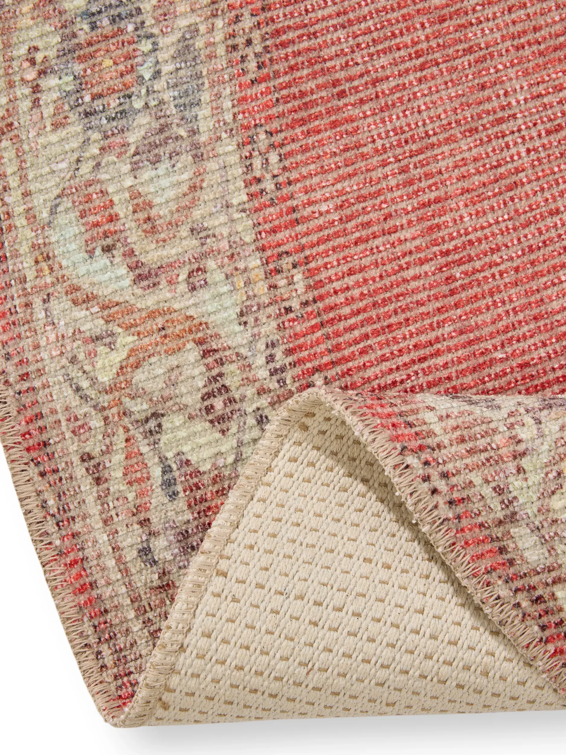 Rug made of 50% Polyester, 50% Polycotton in Multicolour with a 50% Polyester, 50% Polycotton high pile by benuta Nest
