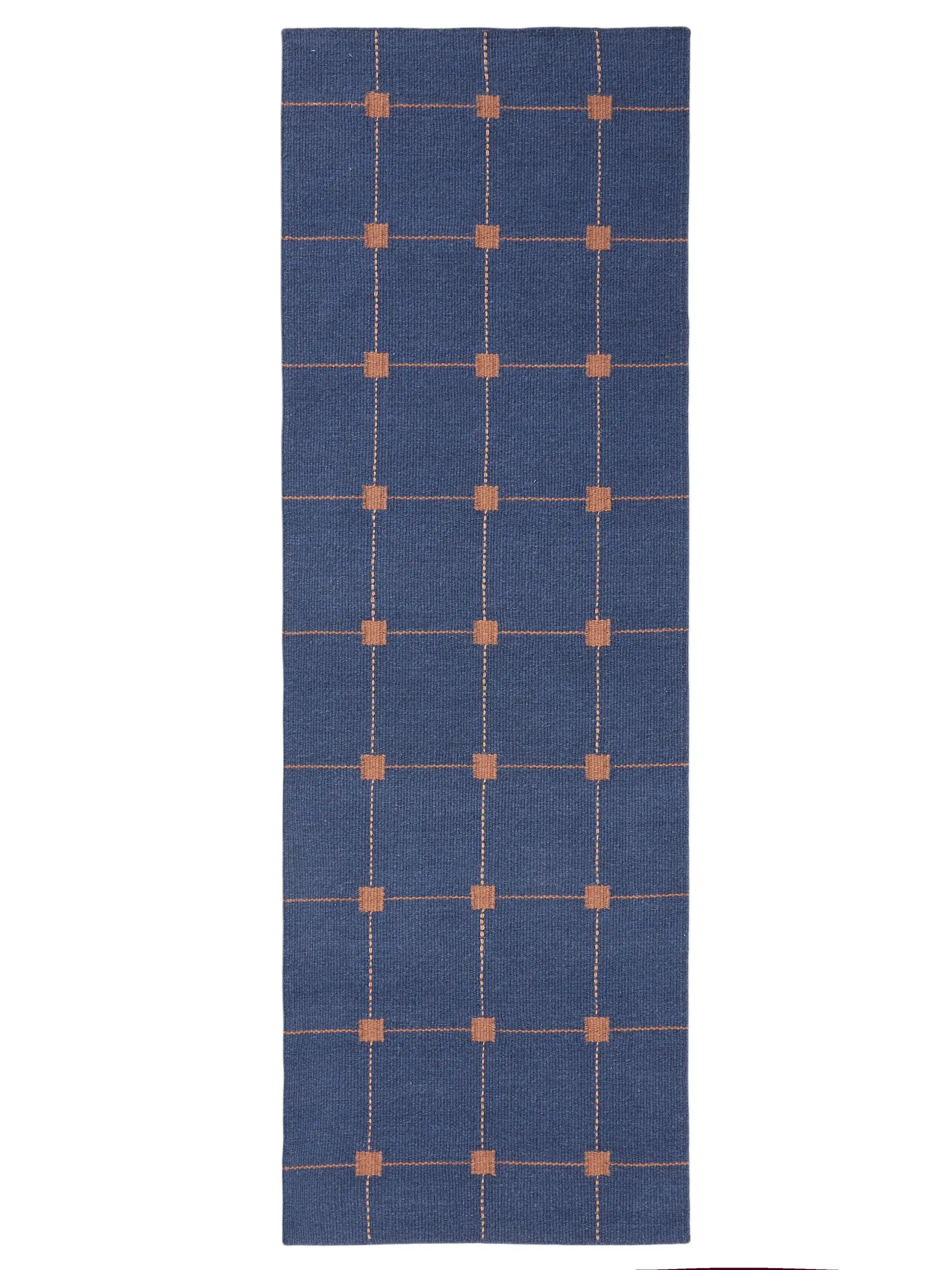 Teppich aus 100% Wolle in Blau mit 100% Wolle hohem Flor von benuta Pure