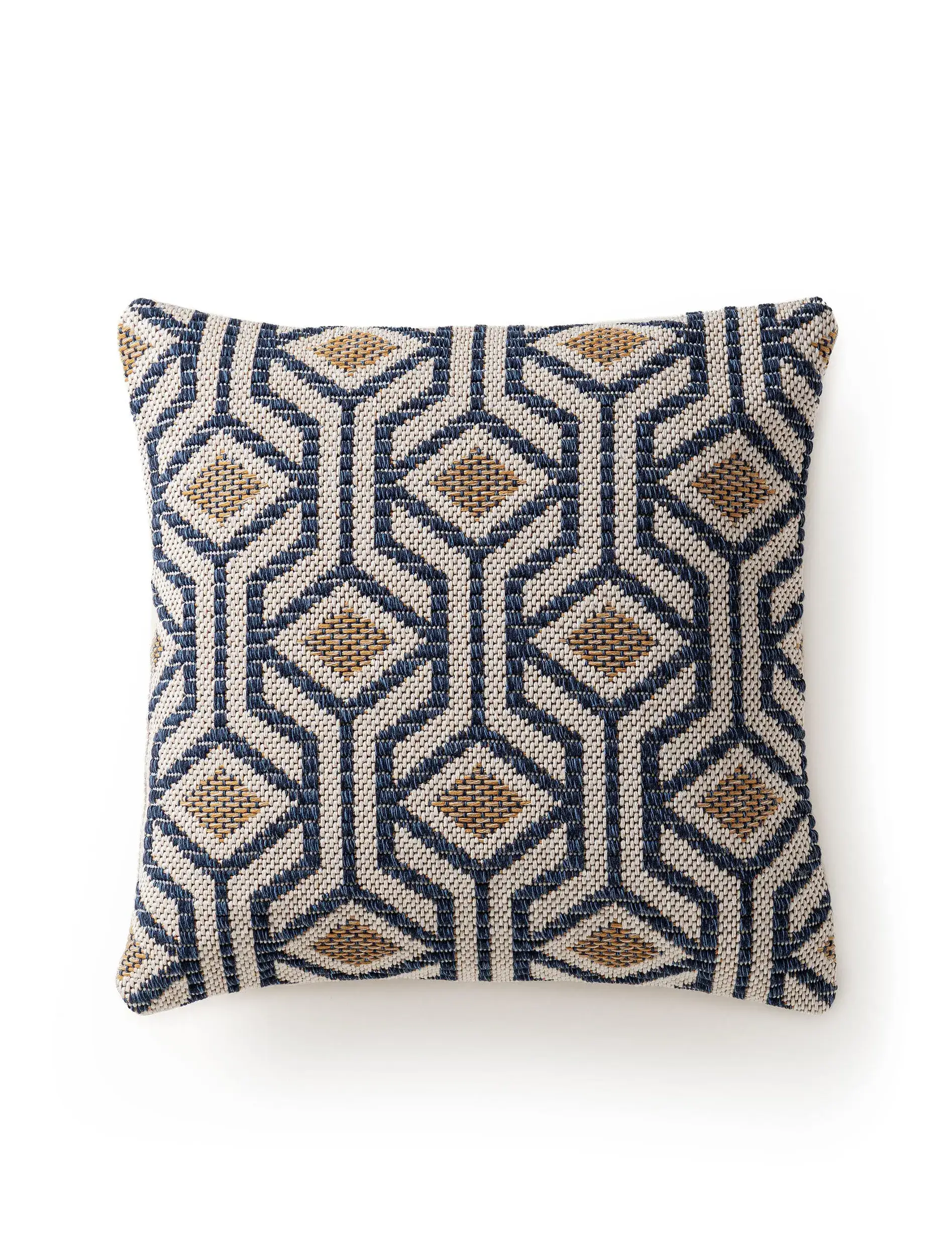Kissenbezug Palma Blau/Gelb im Design Geometrisch aus 100% Baumwolle von benuta Nest