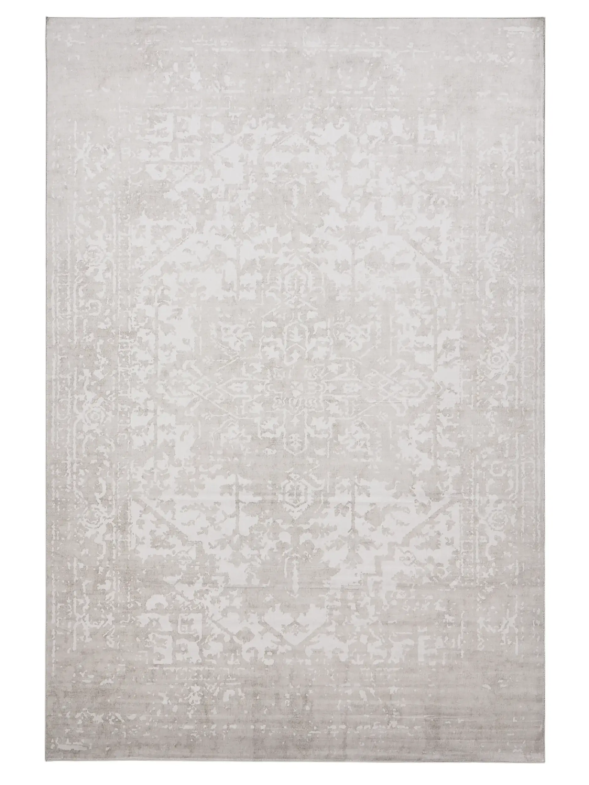 Teppich aus 100% Polyester in Taupe mit 100% Polyester hohem Flor von benuta Nest