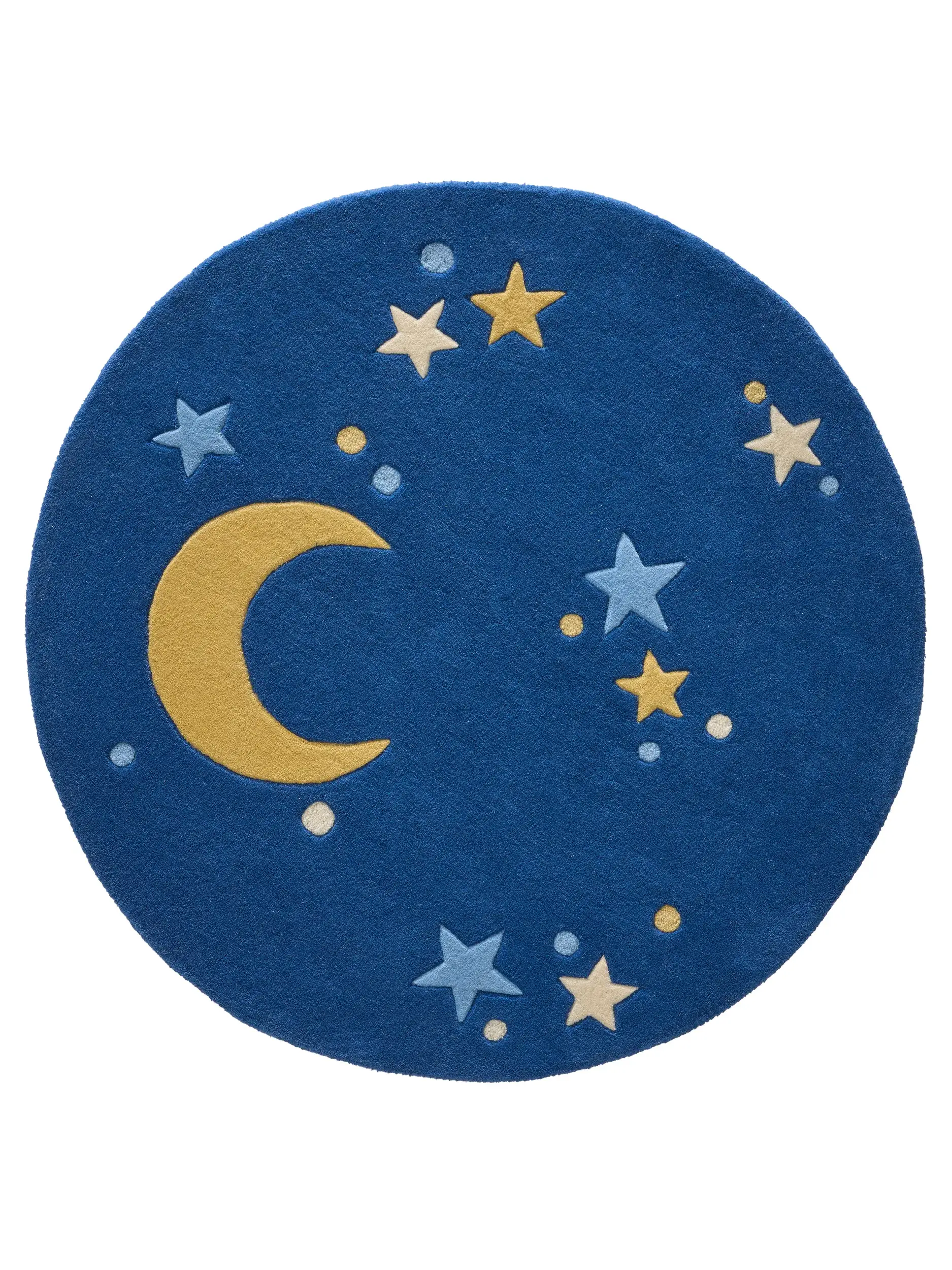 Teppich aus 100% Wolle in Blau mit 100% Wolle hohem Flor von Lytte