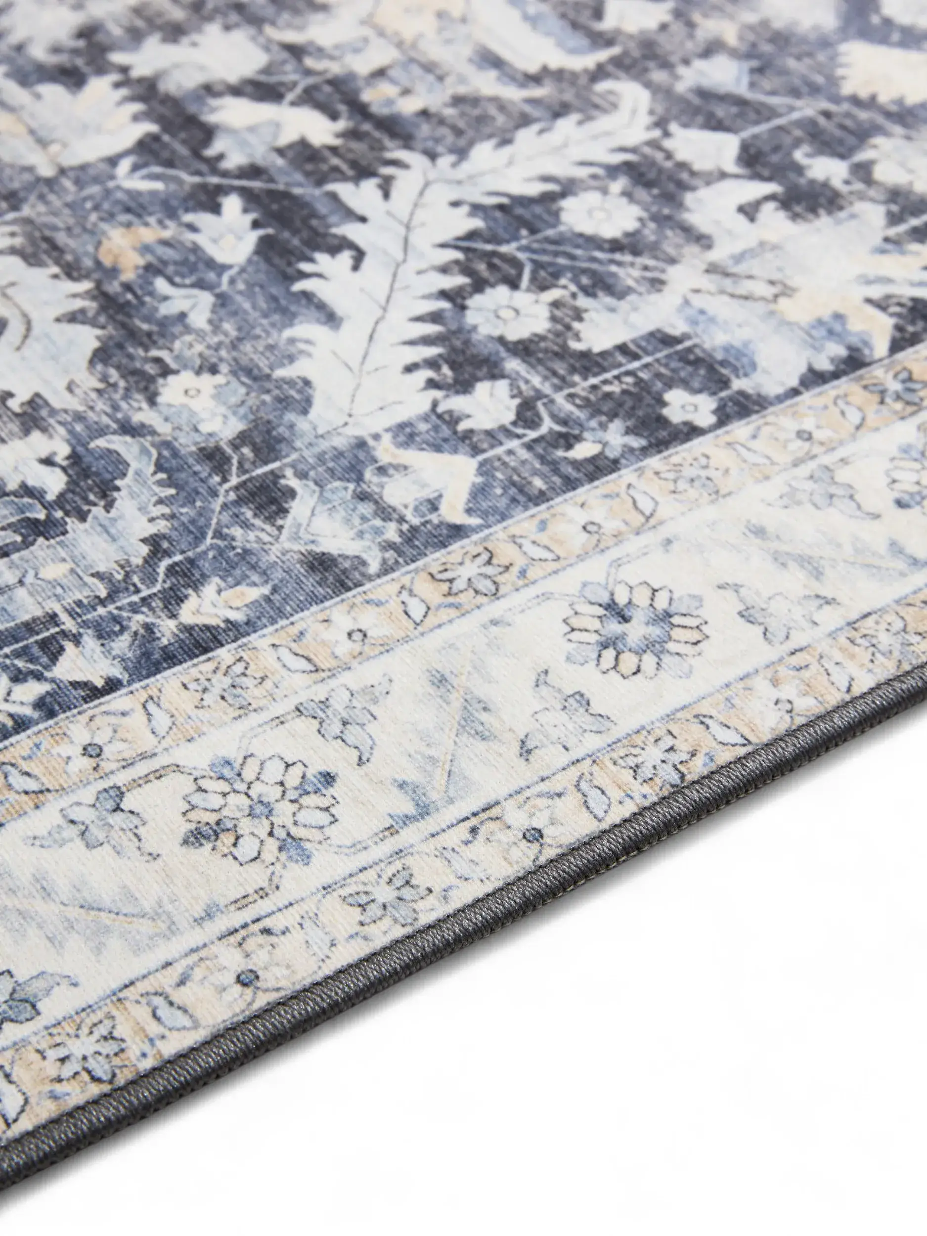 Teppich aus 100% Polyester in Blau mit 100% Polyester hohem Flor von benuta Basic