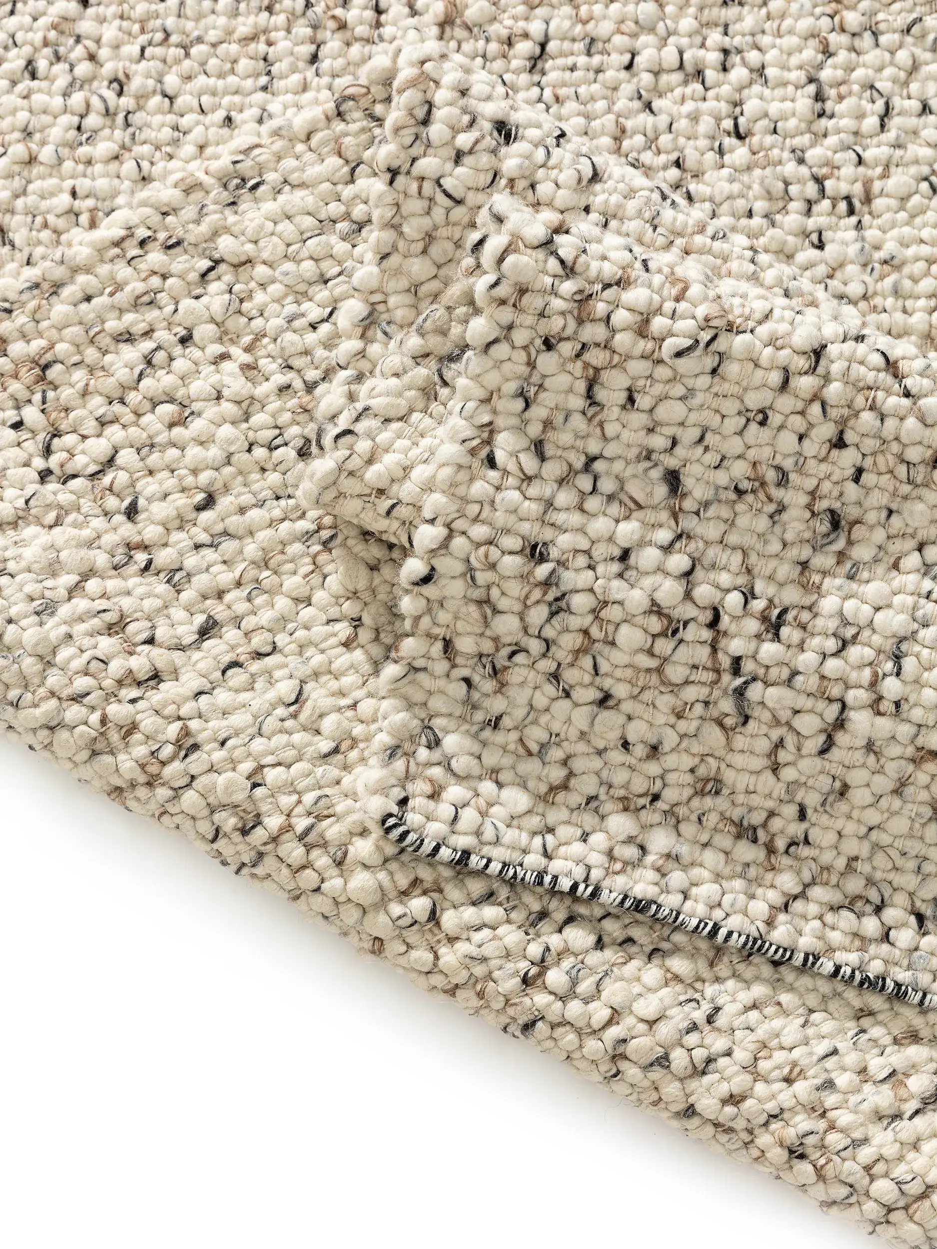 Tapis en 70% Laine (de Nouvelle-Zélande), 30% Polyester en Noir/Blanc avec une pile de 70% Laine (de Nouvelle-Zélande), 30% Polyester de hauteur de benuta pure