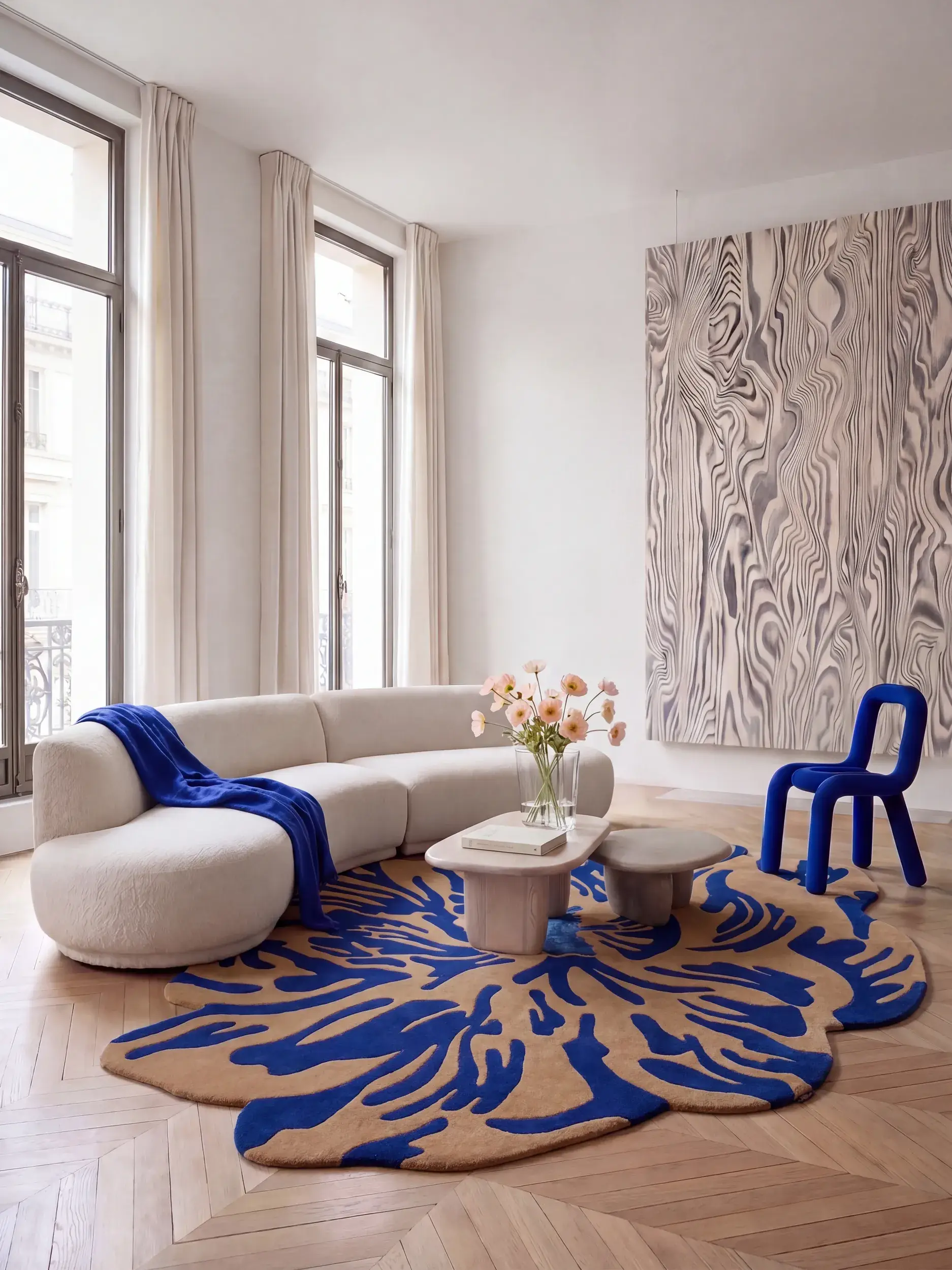 Tapis Lilya en 98% Laine (50% de Nouvelle-Zélande), 2% Lyocell (TENCEL™) en  de benuta Finest