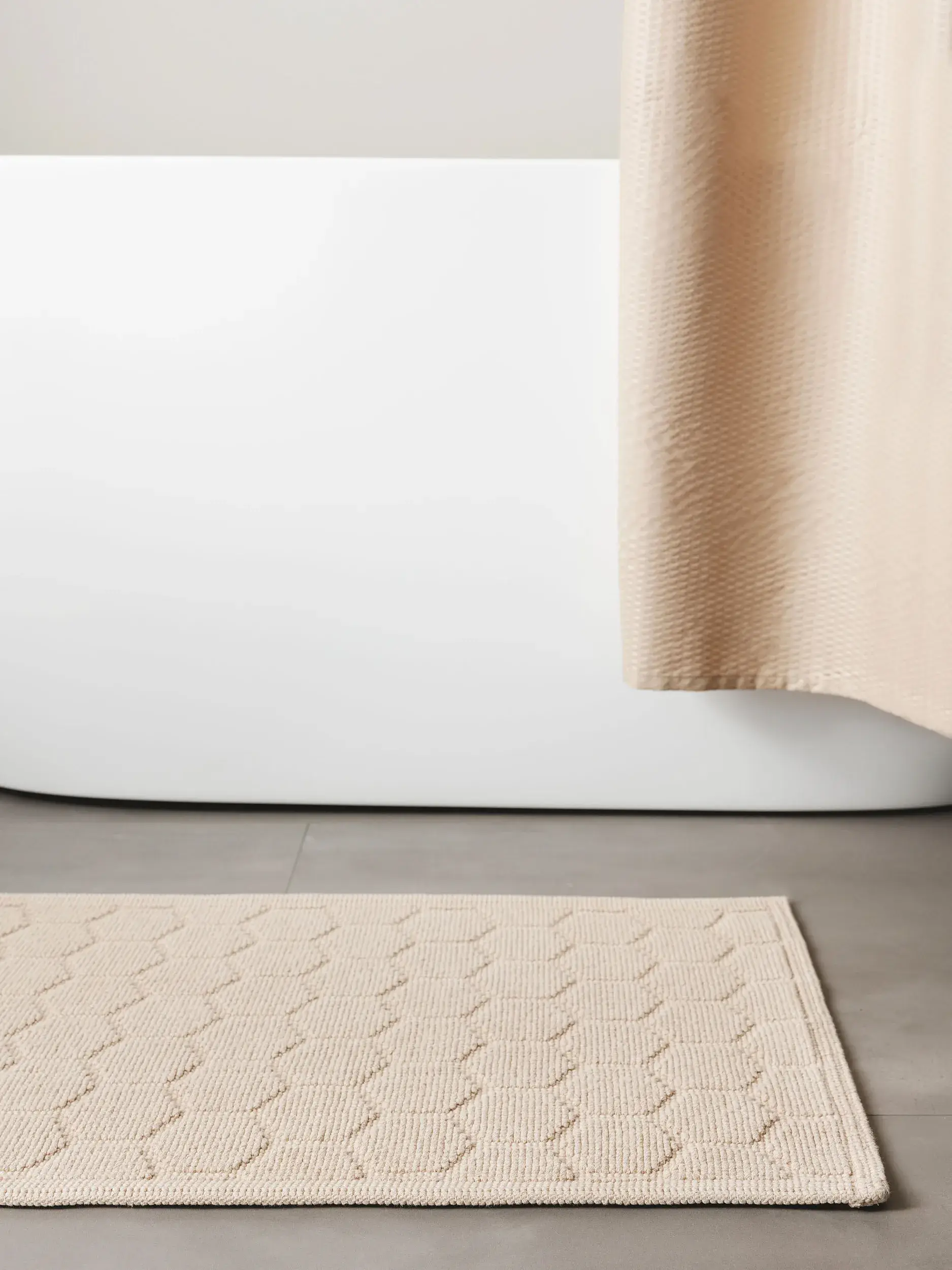 Tappeto da bagno Jojo Beige in Tintaunita-ontwerp van 100% Cotone door benuta nest