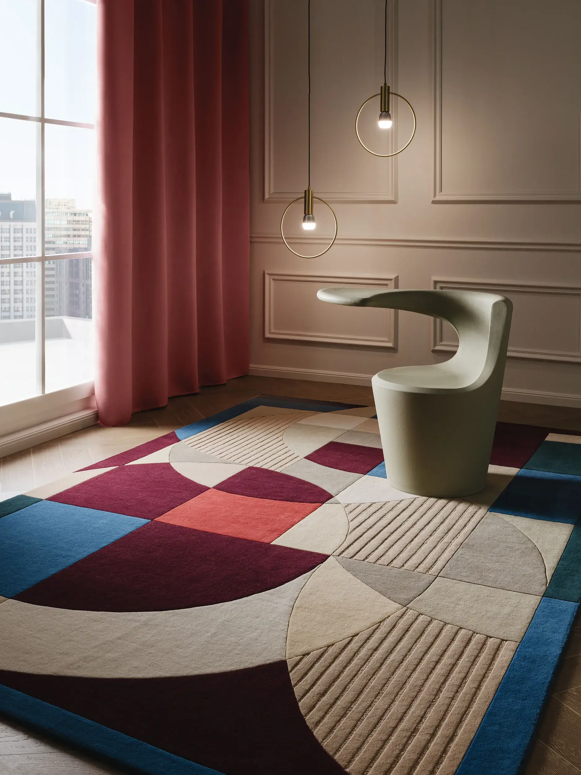 Teppich aus 100% Wolle (aus Neuseeland) in Multicolor mit 100% Wolle (aus Neuseeland) hohem Flor von benuta Finest