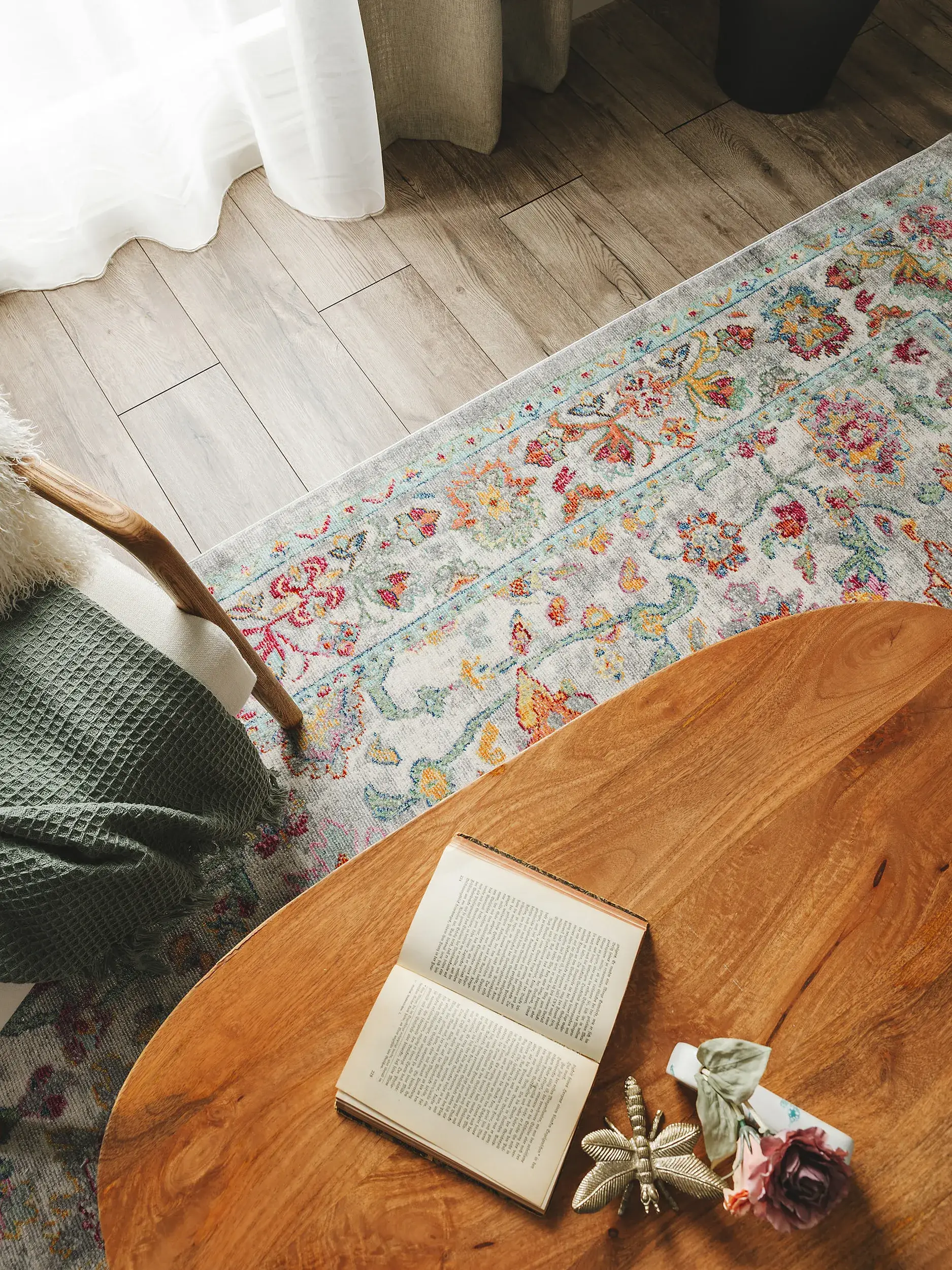 Teppich aus 100% Polyester in Multicolor mit 100% Polyester hohem Flor von benuta Nest
