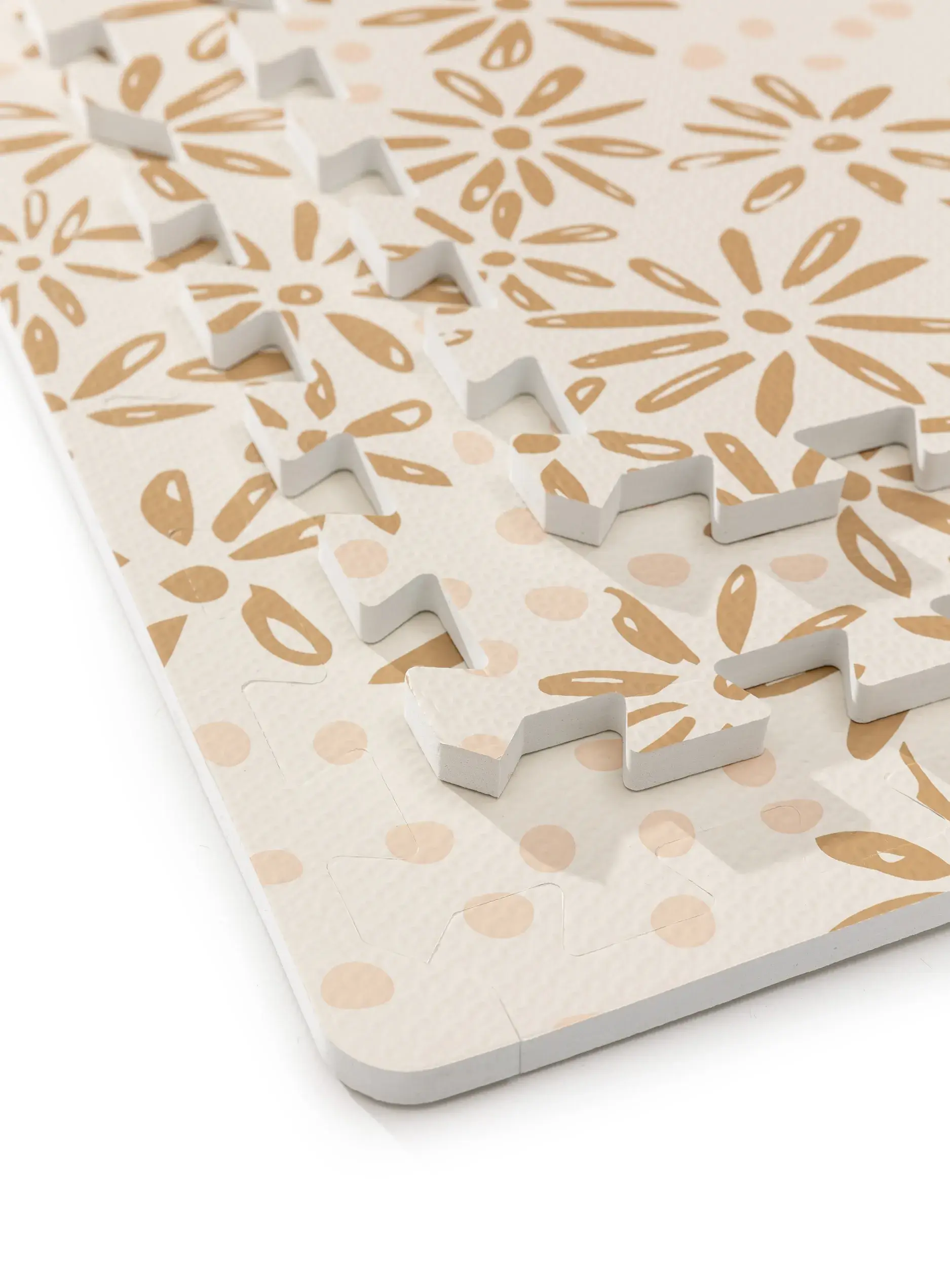 Alfombra de juego Daisy Beige con diseño de Floral en 100% Espuma EVA de Lytte
