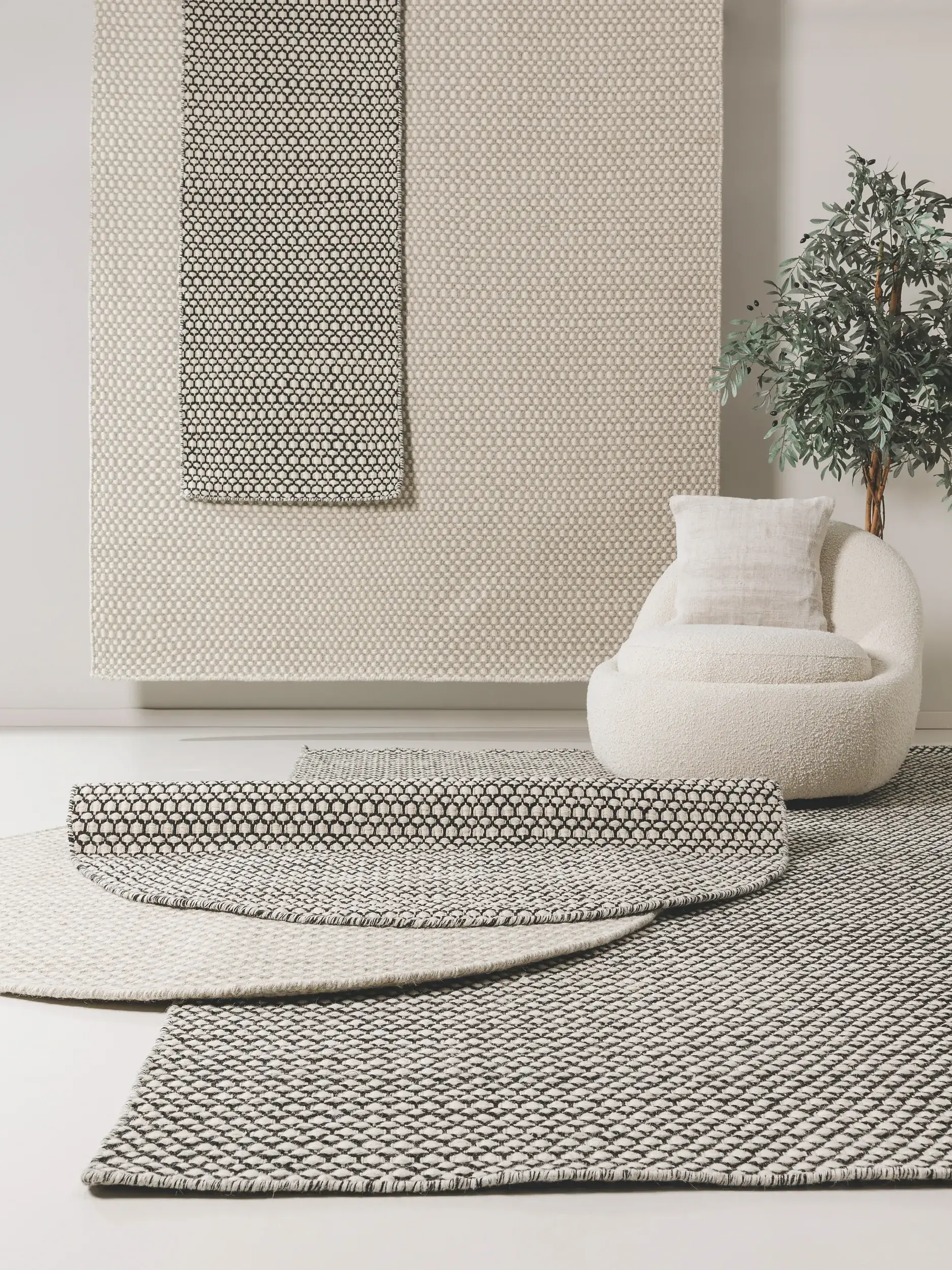Matta av 80% Ull, 20% Bomull i Beige med 80% Ull, 20% Bomull hög lugg från benuta Finest