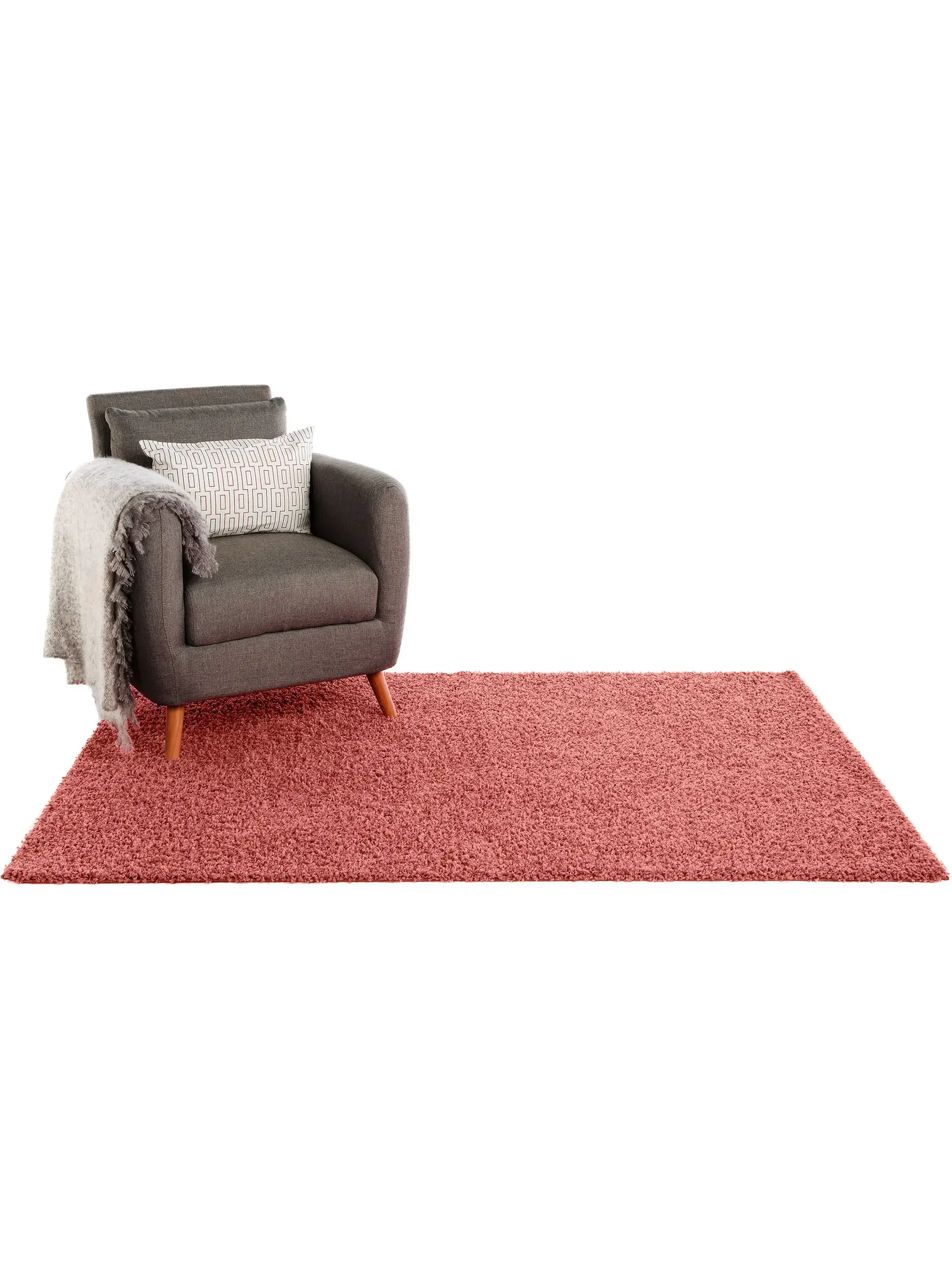 Rug made of 100% Polypropylen in Rosa with a 100% Polypropylen high pile by benuta