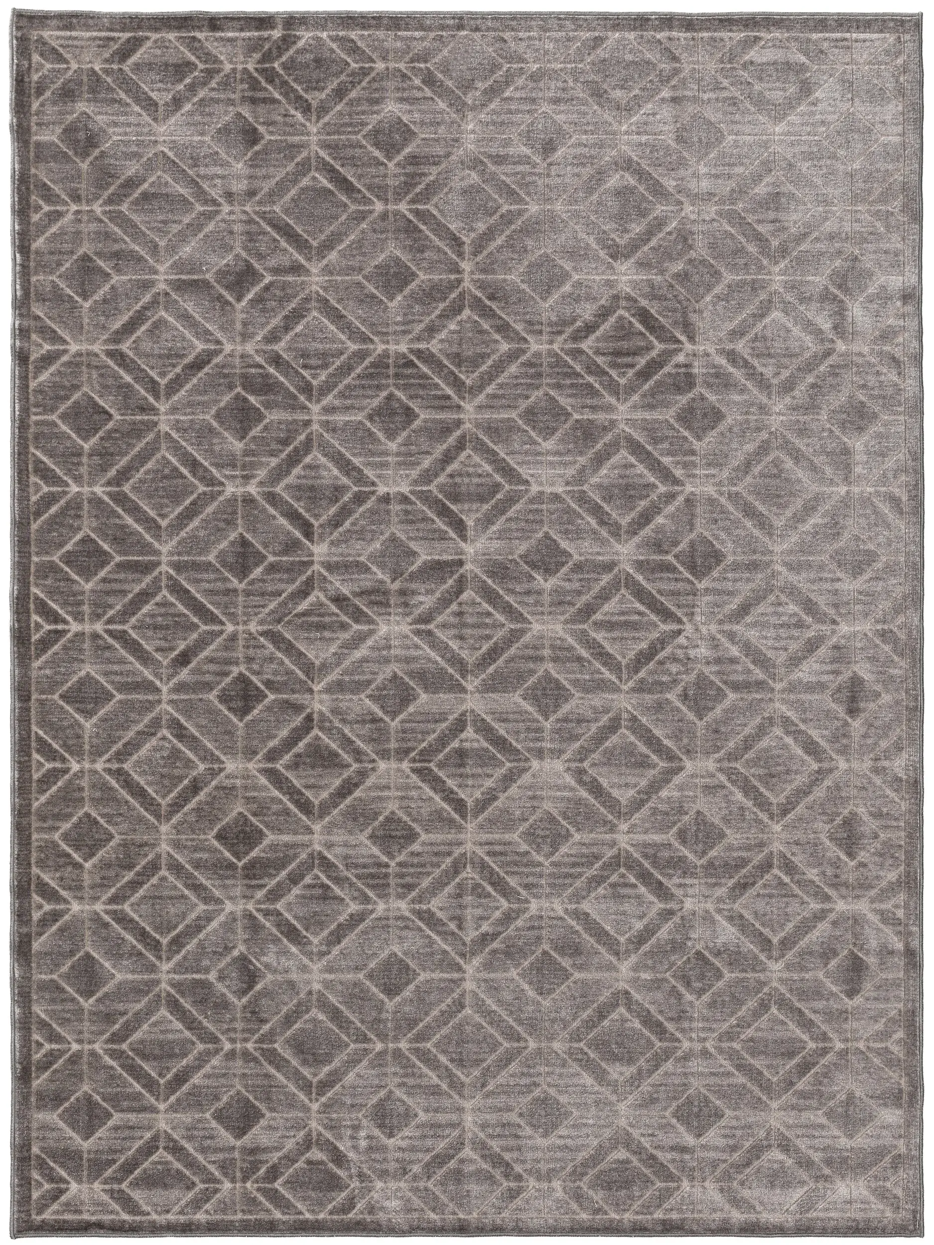 Teppich aus 100% Polyester in Grau mit 100% Polyester hohem Flor von benuta