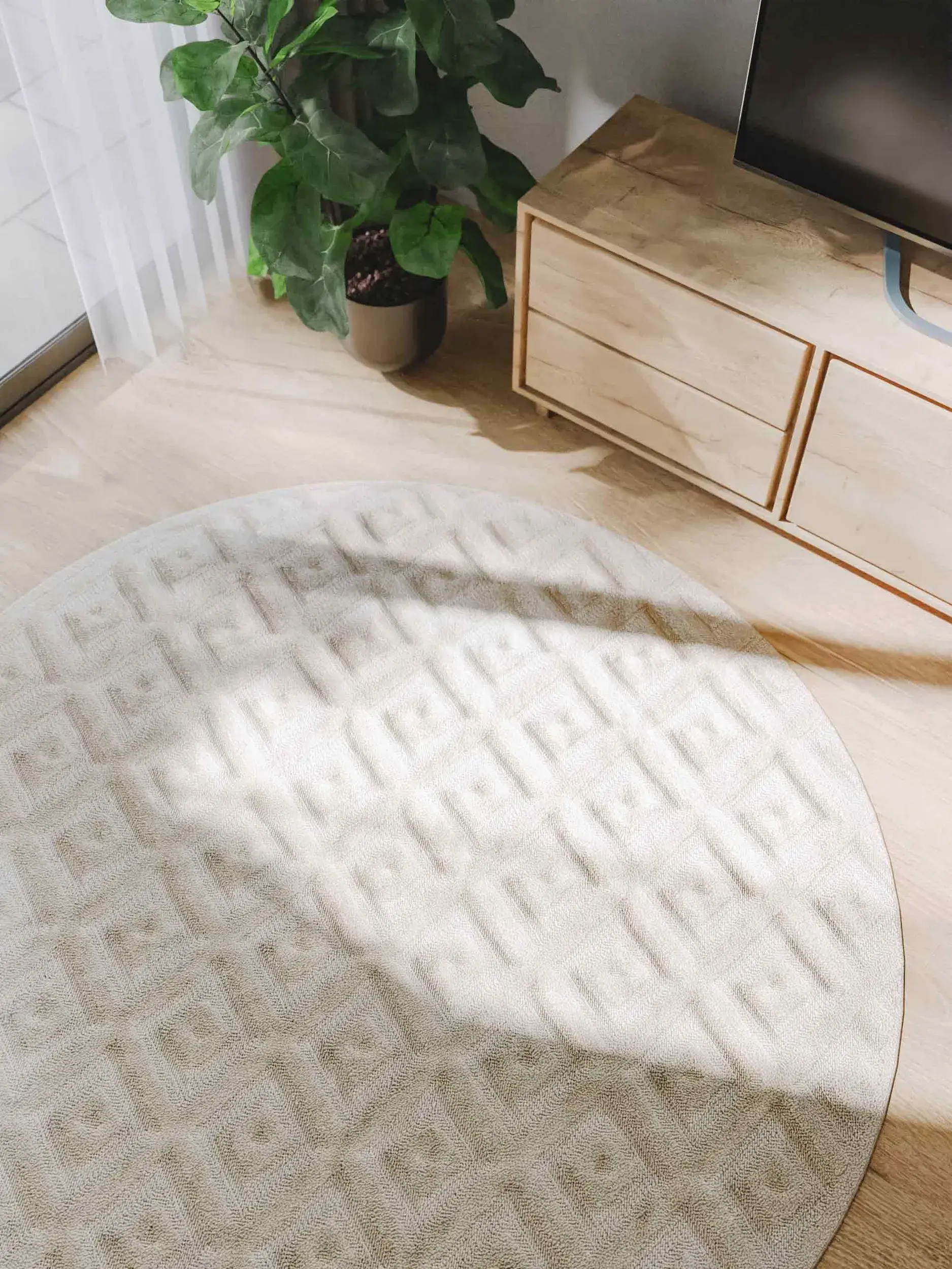 Rug made of 100% Polypropylen in White with a 100% Polypropylen high pile by benuta Basic