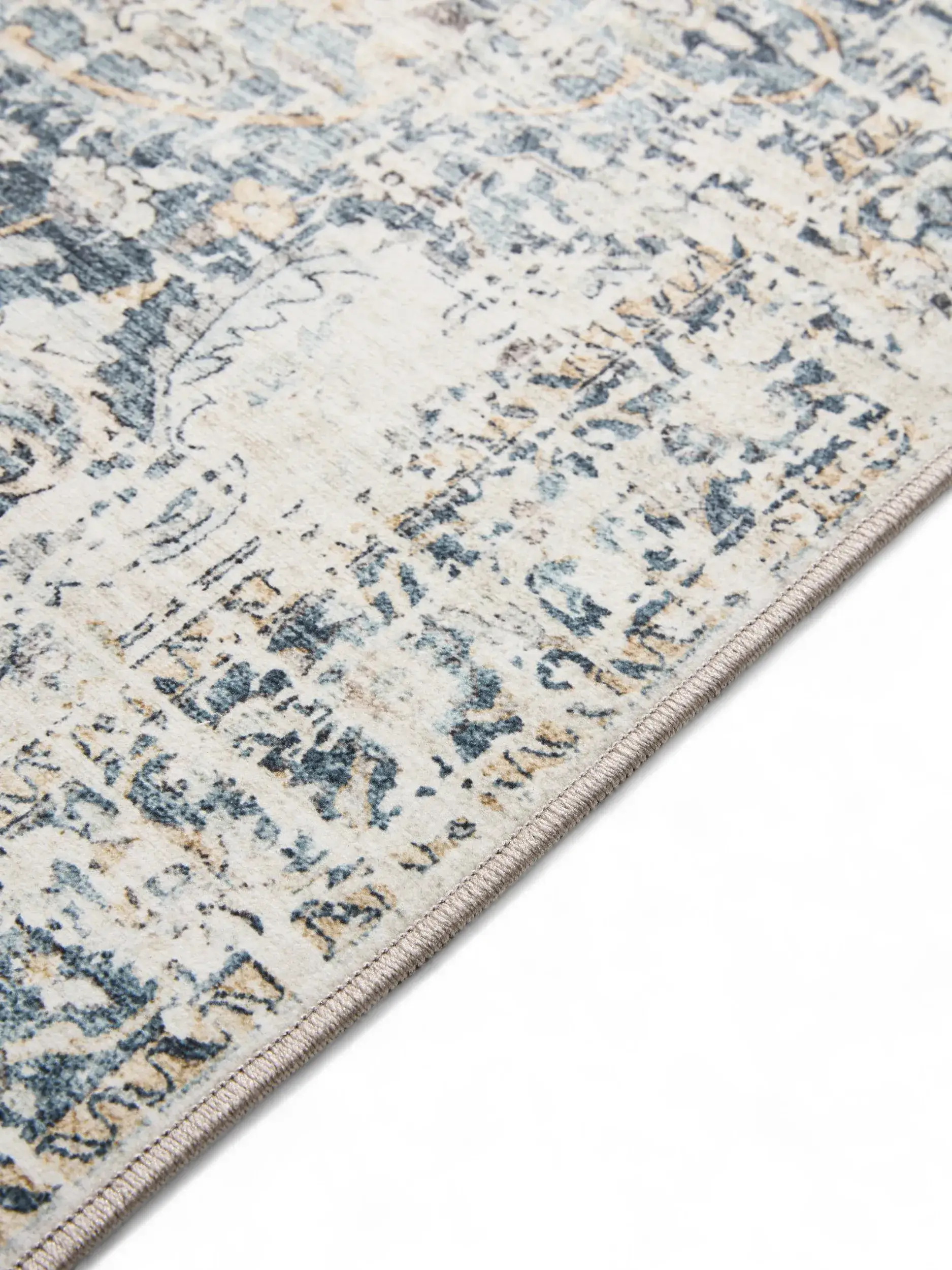 Teppich aus 100% Polyester in Blau mit 100% Polyester hohem Flor von benuta Basic