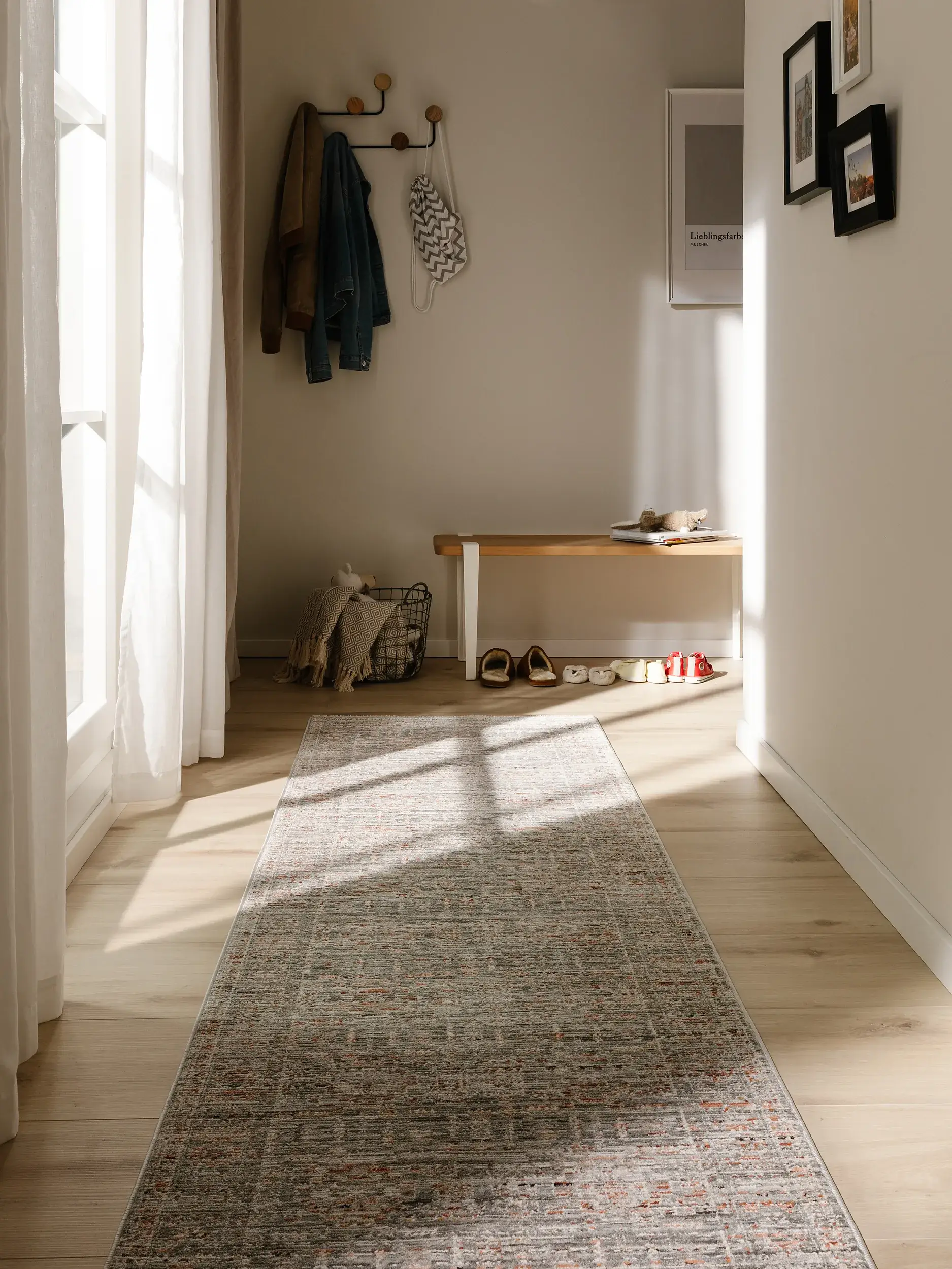 Rug made of 100% Polyester in Grey with a 100% Polyester high pile by benuta Nest