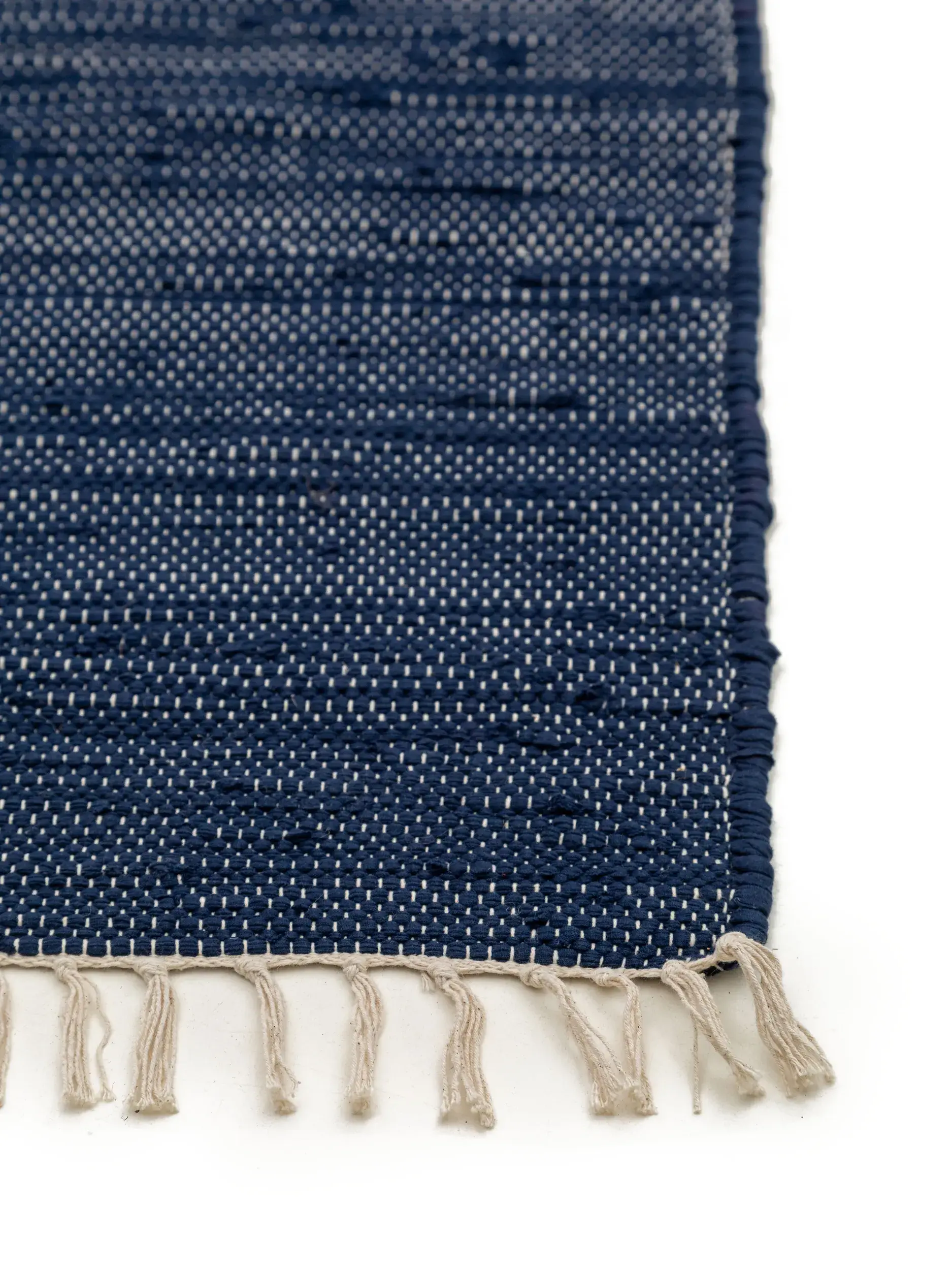 Teppich aus 100% Recycelte Baumwolle in Blau mit 100% Recycelte Baumwolle hohem Flor von benuta Basic