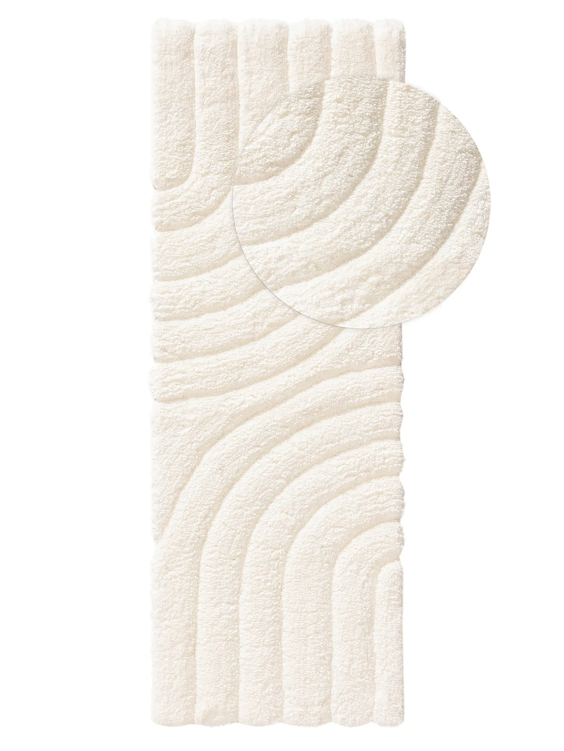 Rug made of 100% Polyester in Beige with a 100% Polyester high pile by benuta Nest