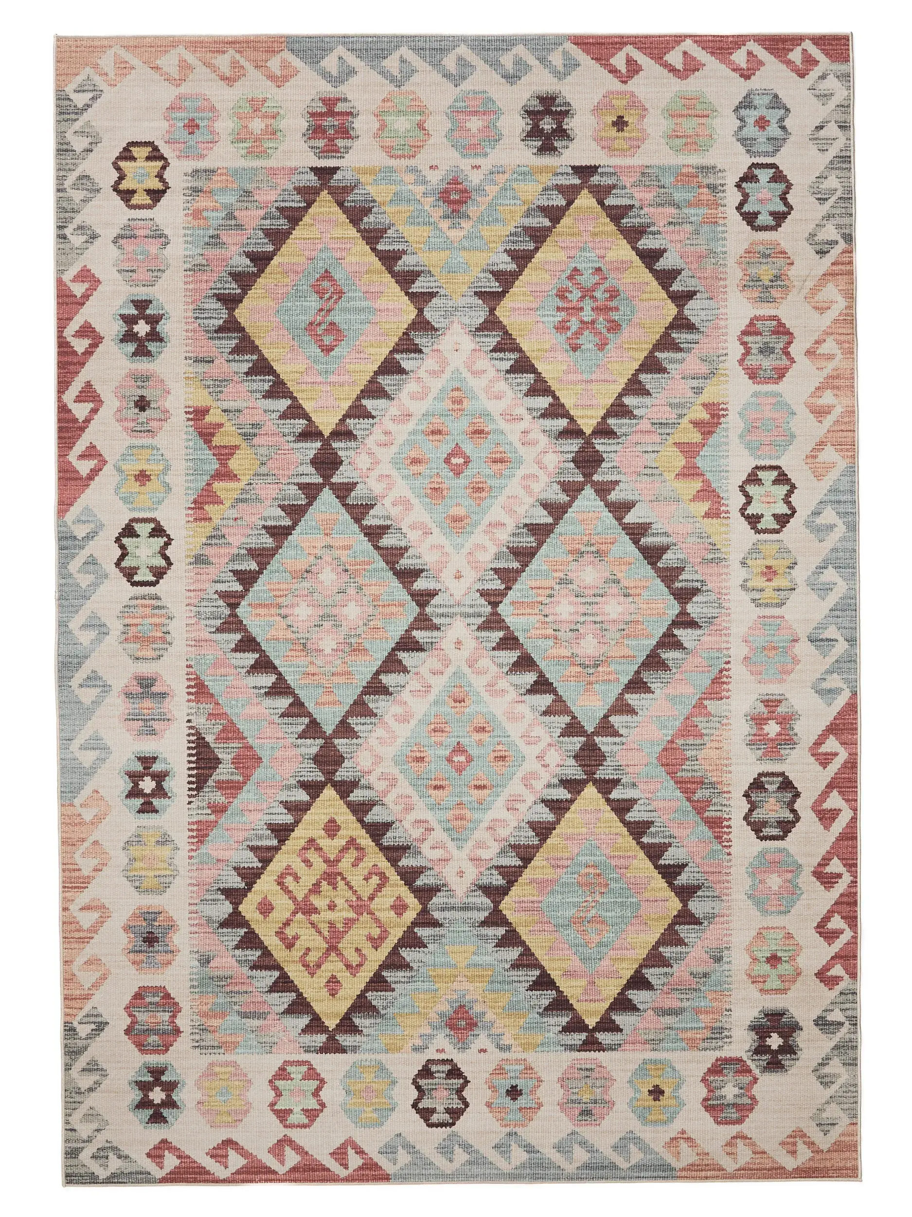 Rug made of 100% Polyester in Multicolour with a 100% Polyester high pile by benuta Basic