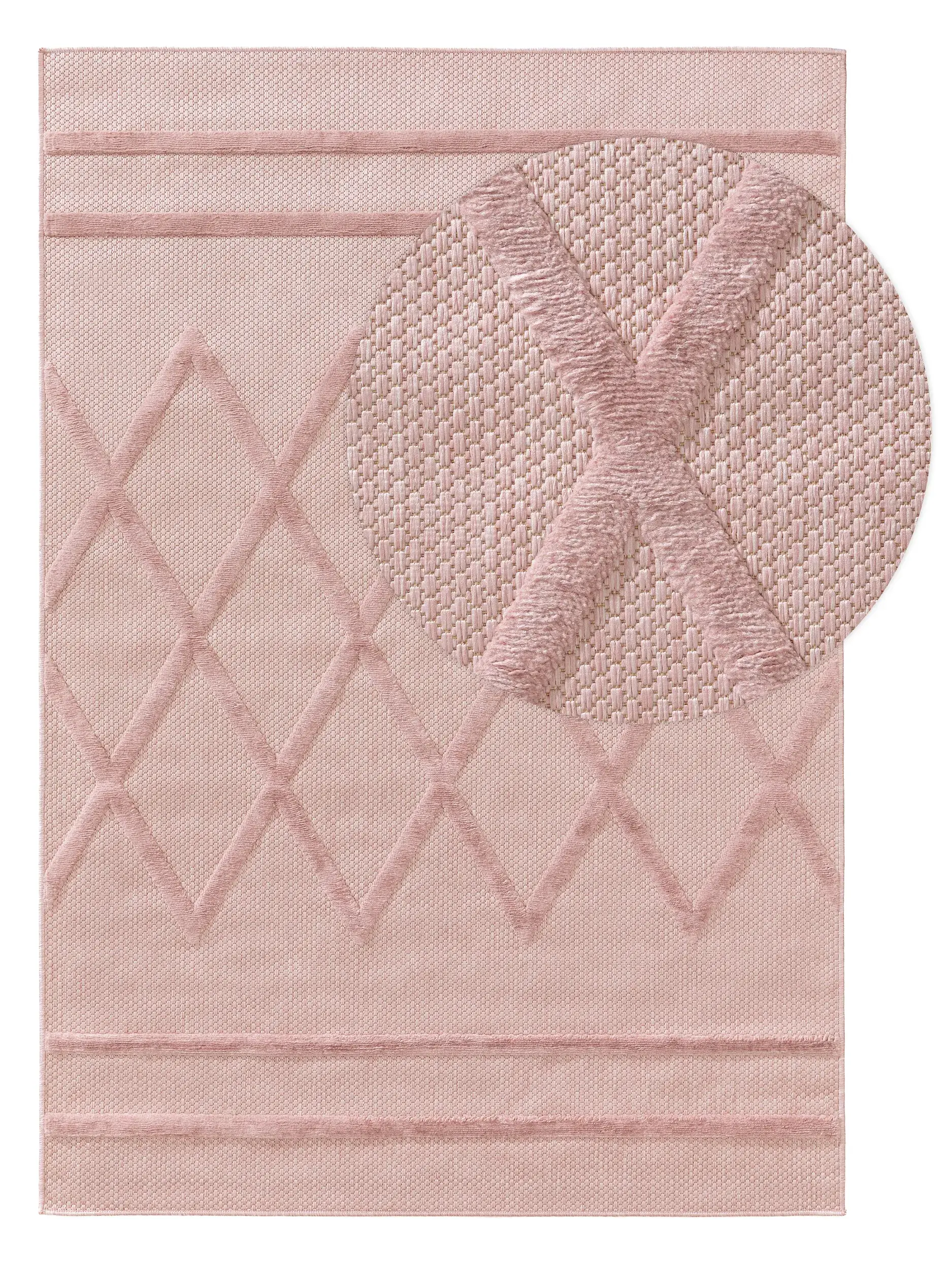 Matto 100% Polypropylena värissä Rosa 100% Polypropylen korkealla nukalla merkiltä benuta Nest
