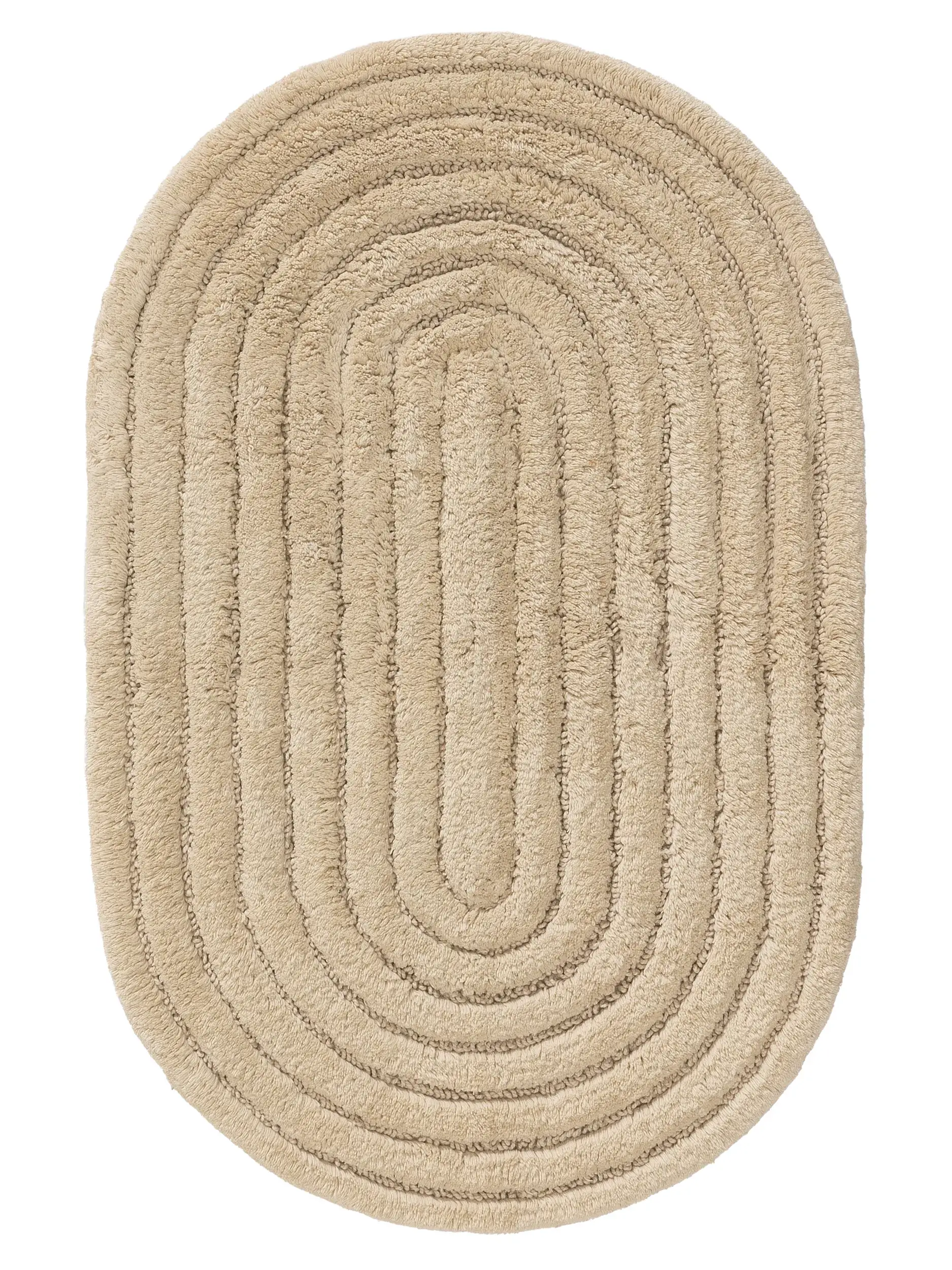 Badematte Nia Beige in Geometrisch design made of 100% Baumwolle by benuta Pop