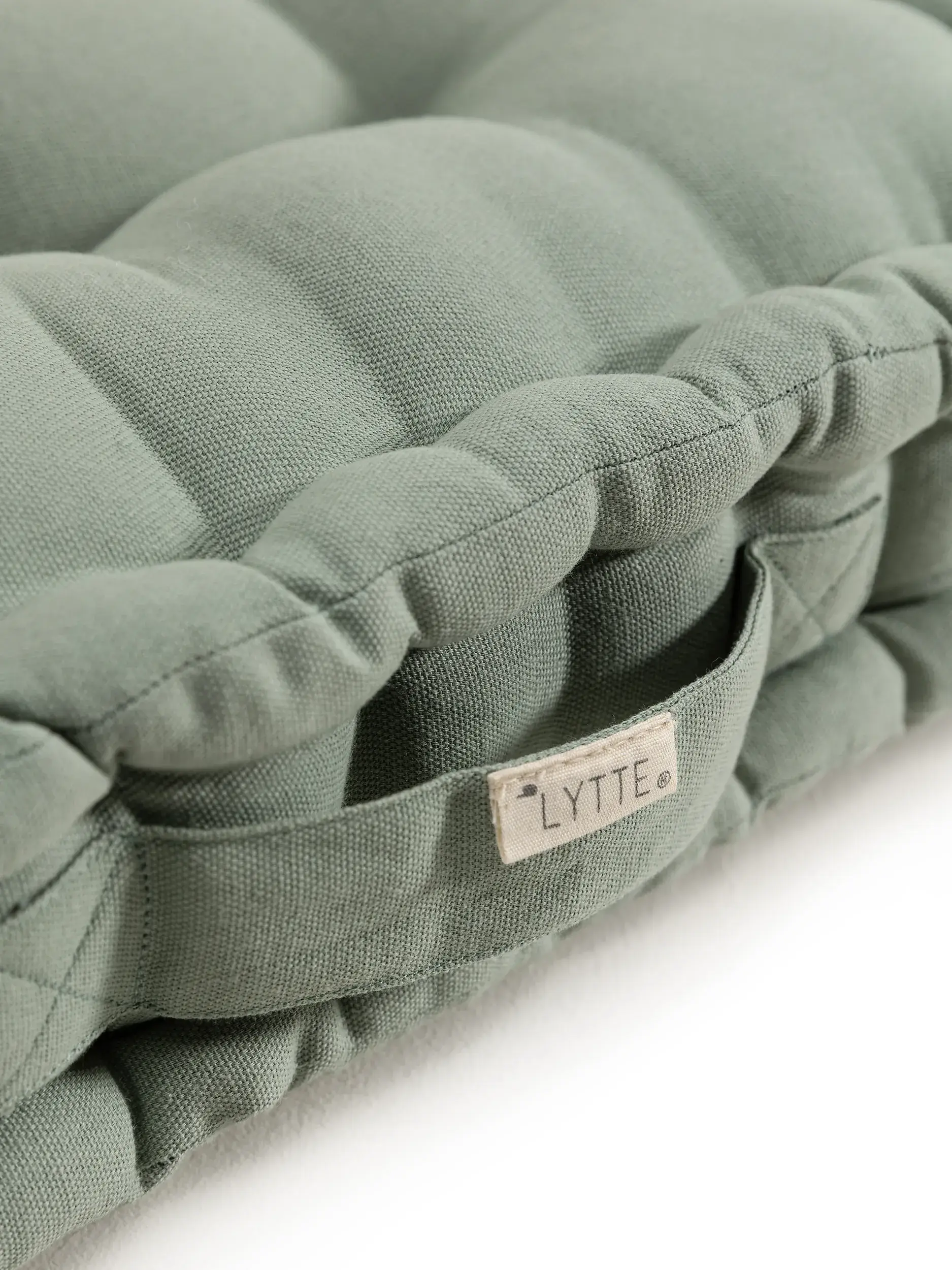 Cuscino da pavimento Bene Verde in Tintaunita-ontwerp van 100% Cotone door Lytte