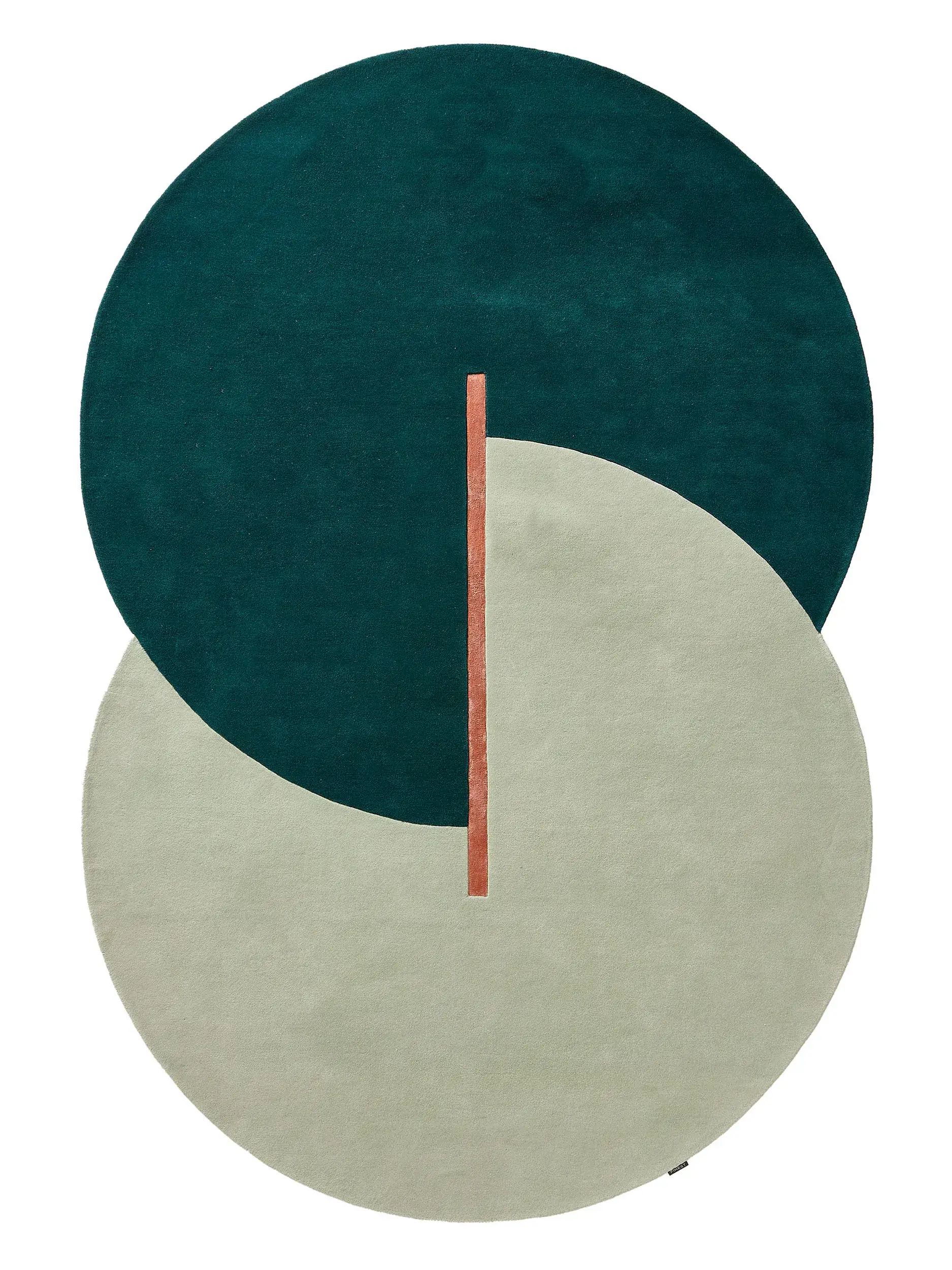 Rug made of 97% Wool, 3% Lyocell (TENCEL™) in Green with a 97% Wool, 3% Lyocell (TENCEL™) high pile by benuta Finest
