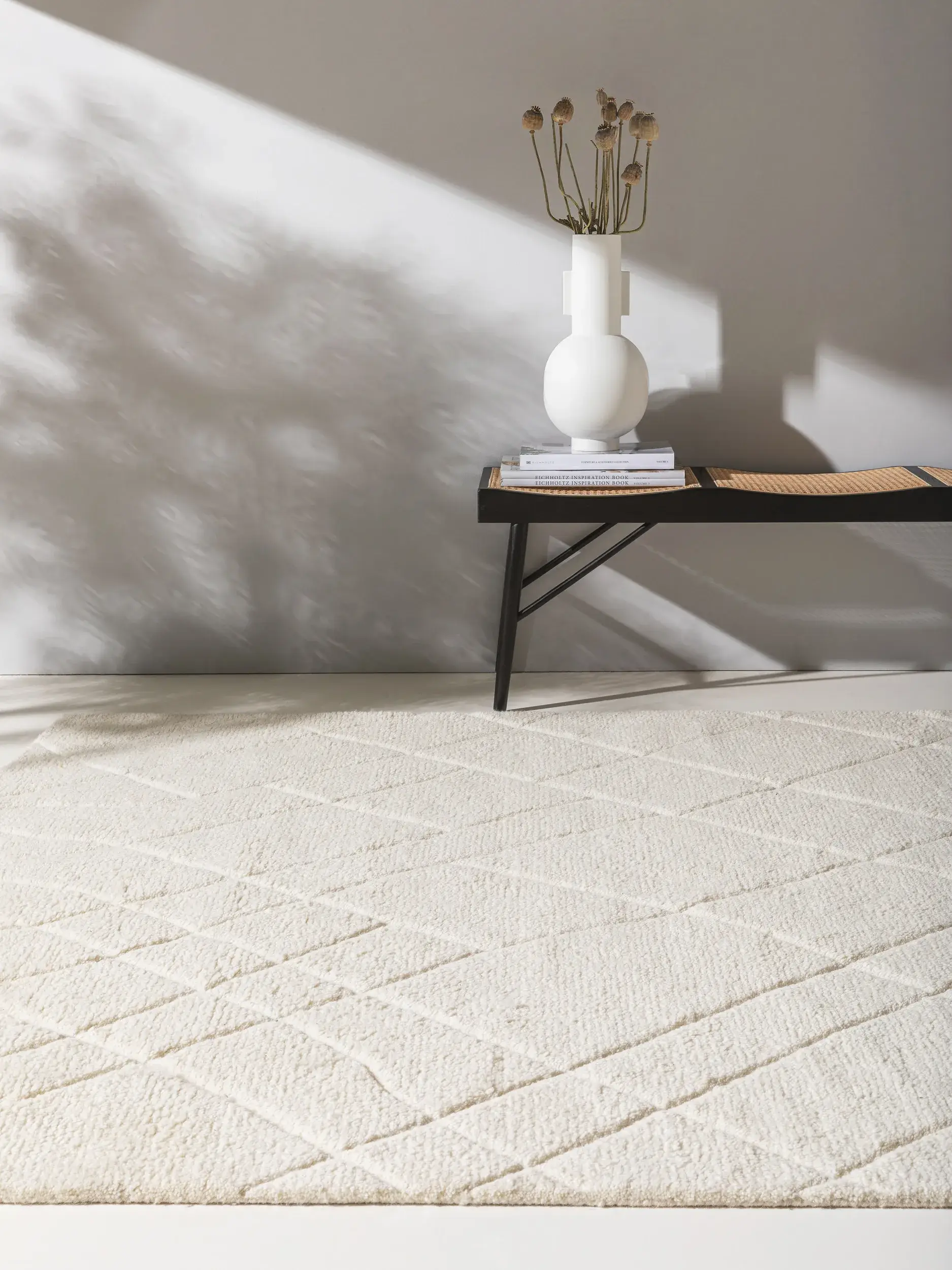 Rug Maroc made of 100% Wool (from New Zealand) in White by benuta Finest