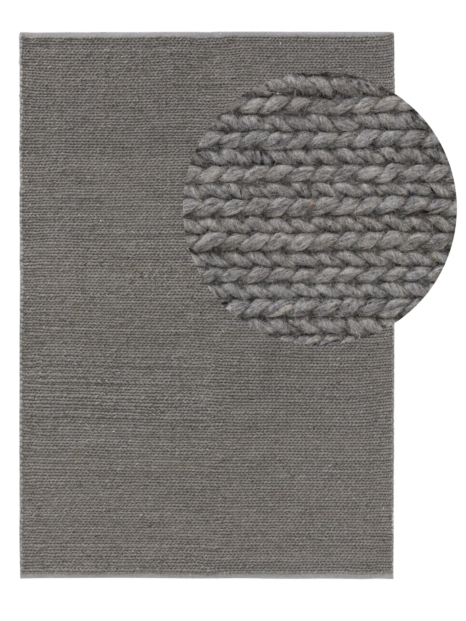 Tapijt van 60% Wol, 40% Polyester in Grijs met een 60% Wol, 40% Polyester hoge pool van benuta pure