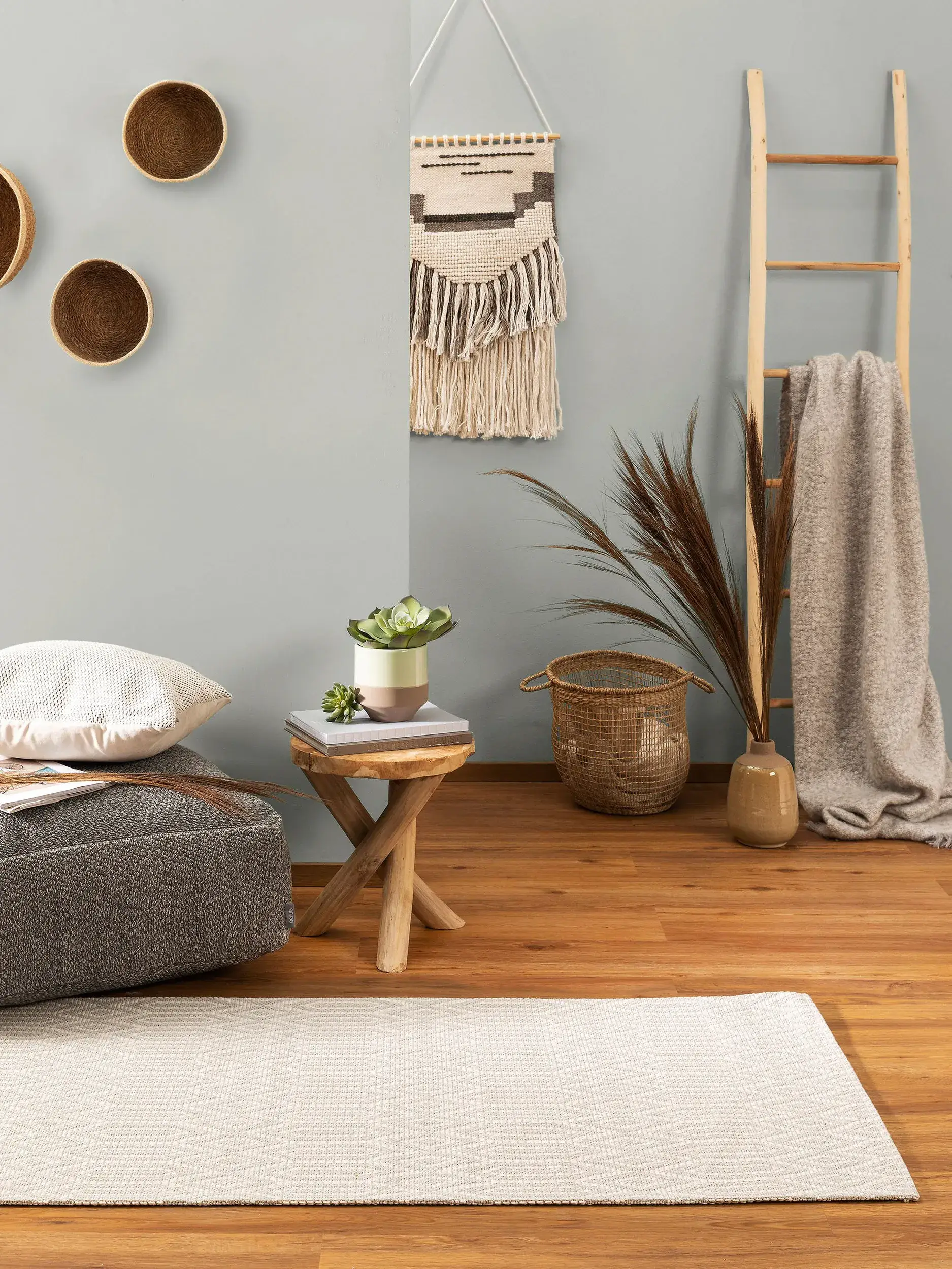 Teppich Cooper aus 100% Baumwolle in Grau von benuta Nest