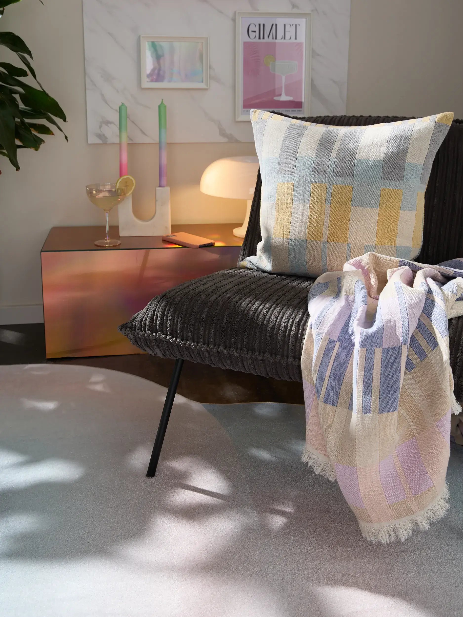 Kissenbezug Nico Multicolor/Gelb im Design Geometrisch aus 100% Baumwolle von benuta Pop