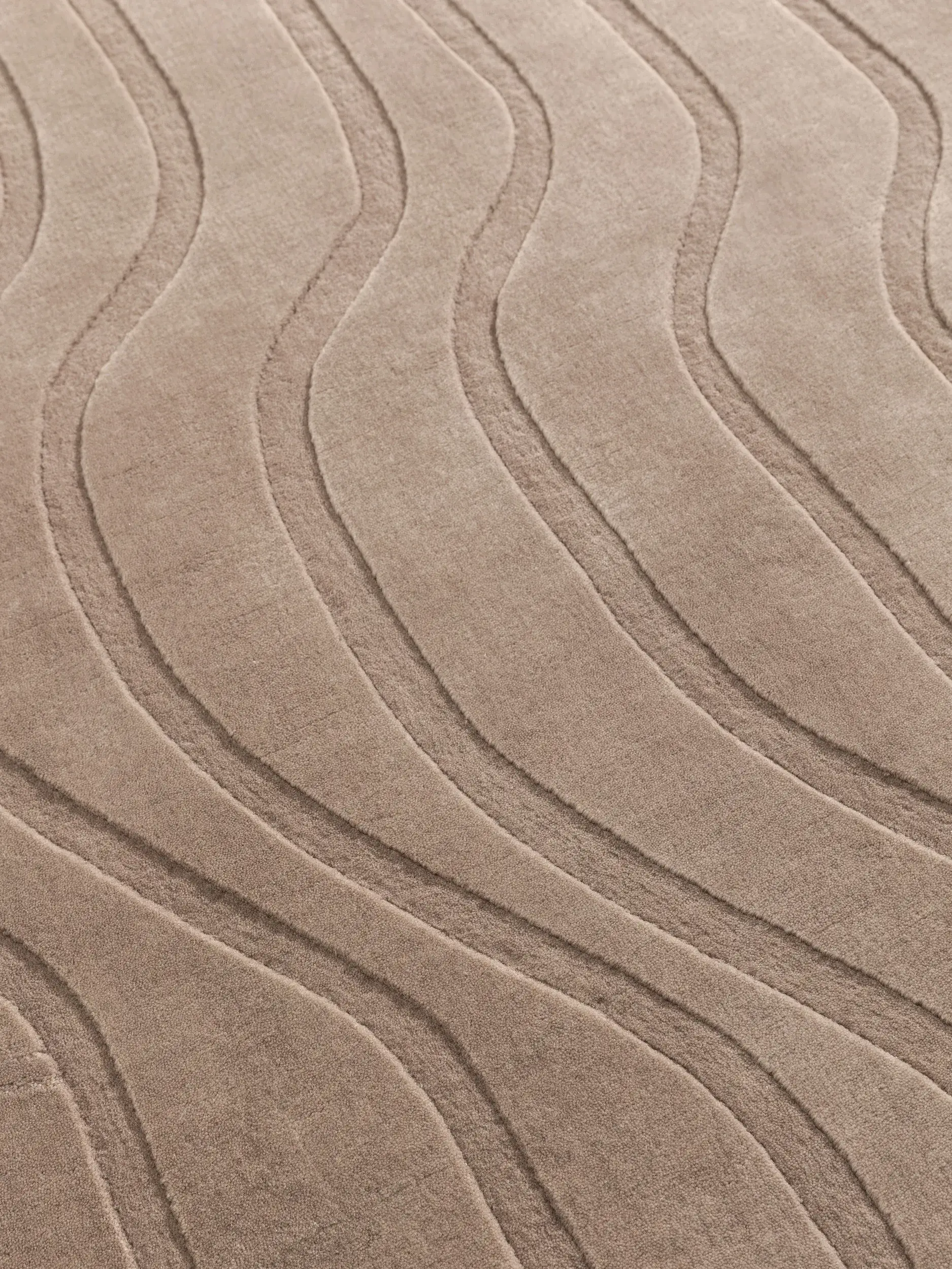 Tappeto di 100% Lana (dalla Nuova Zelanda) in Taupe con pelo alto 100% Lana (dalla Nuova Zelanda) da benuta Finest