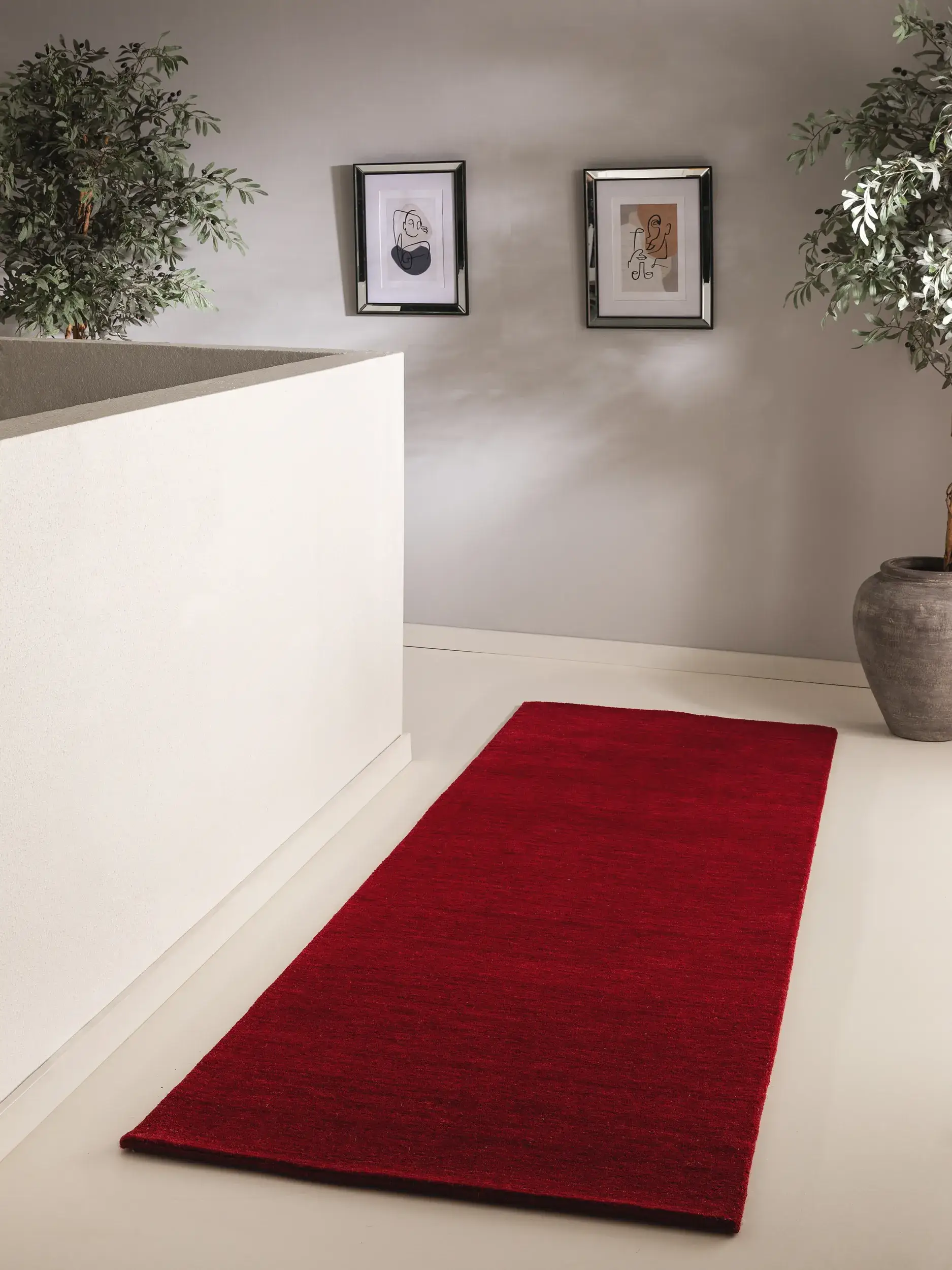 Tapete de 100% Wolle em Rot com pelo de 100% Wolle de altura da benuta Nest