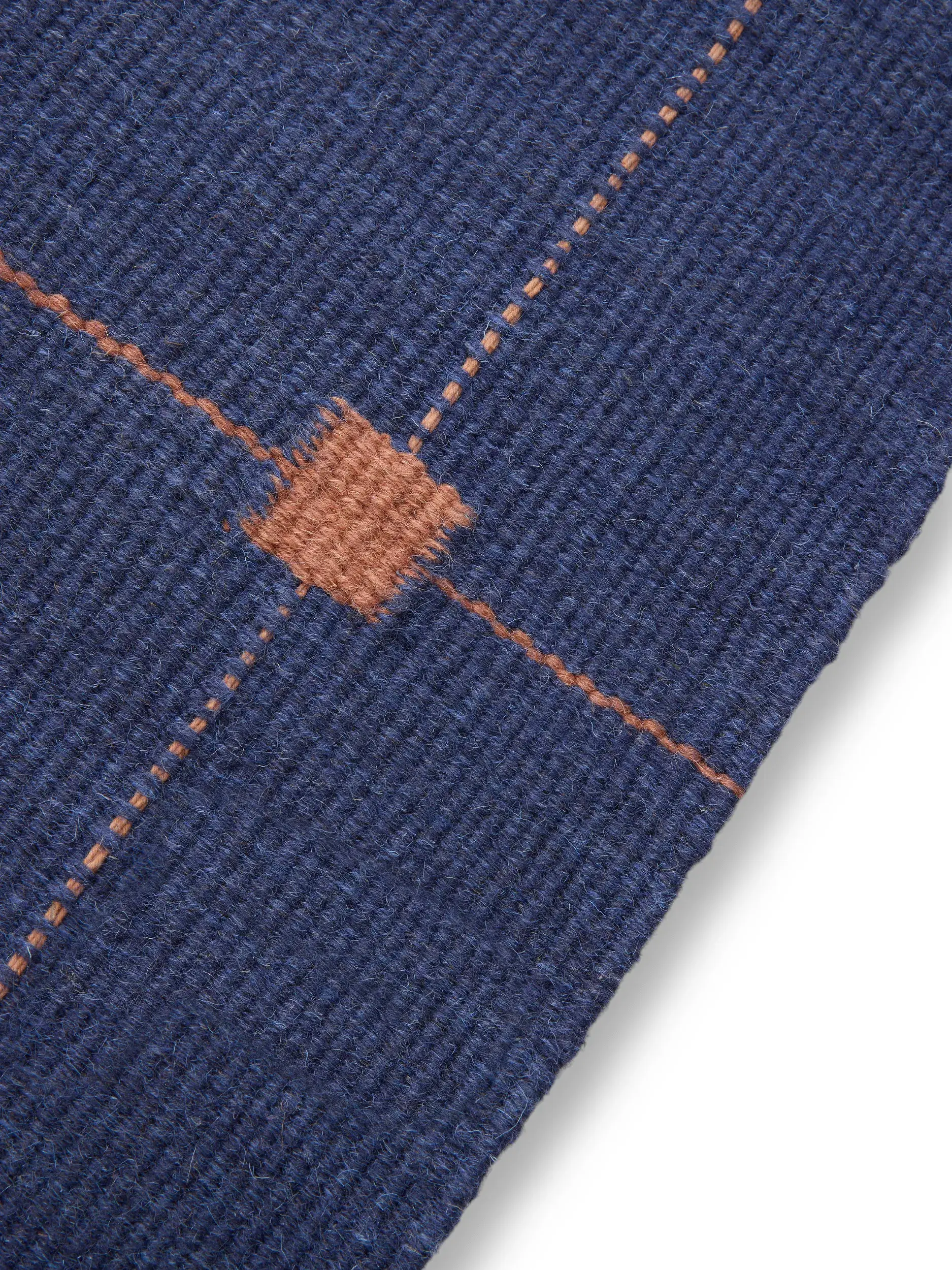 Teppich aus 100% Wolle in Blau mit 100% Wolle hohem Flor von benuta Pure