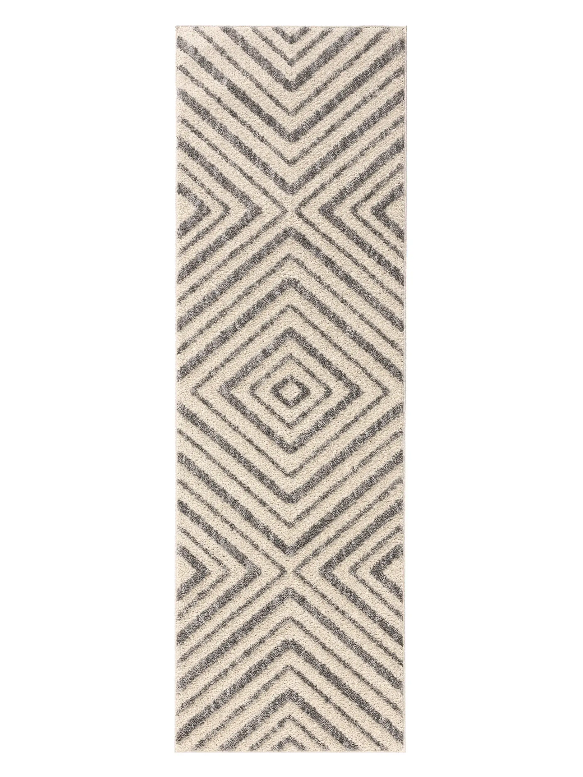 Rug made of 100% Polyester in White with a 100% Polyester high pile by benuta Pop