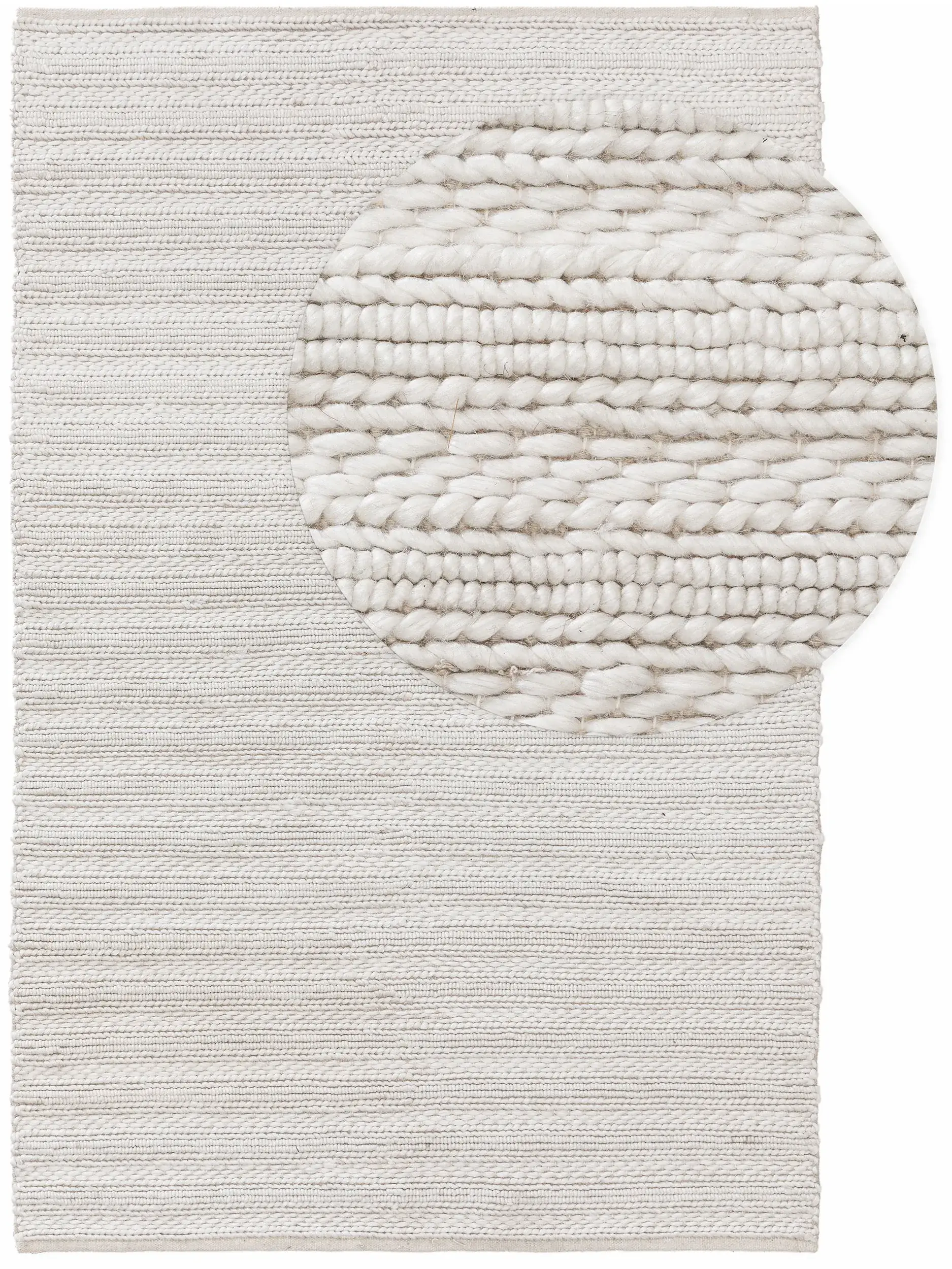 Tappeto di 70% Lana, 30% Poliestere in Beige con pelo alto 70% Lana, 30% Poliestere da benuta pure