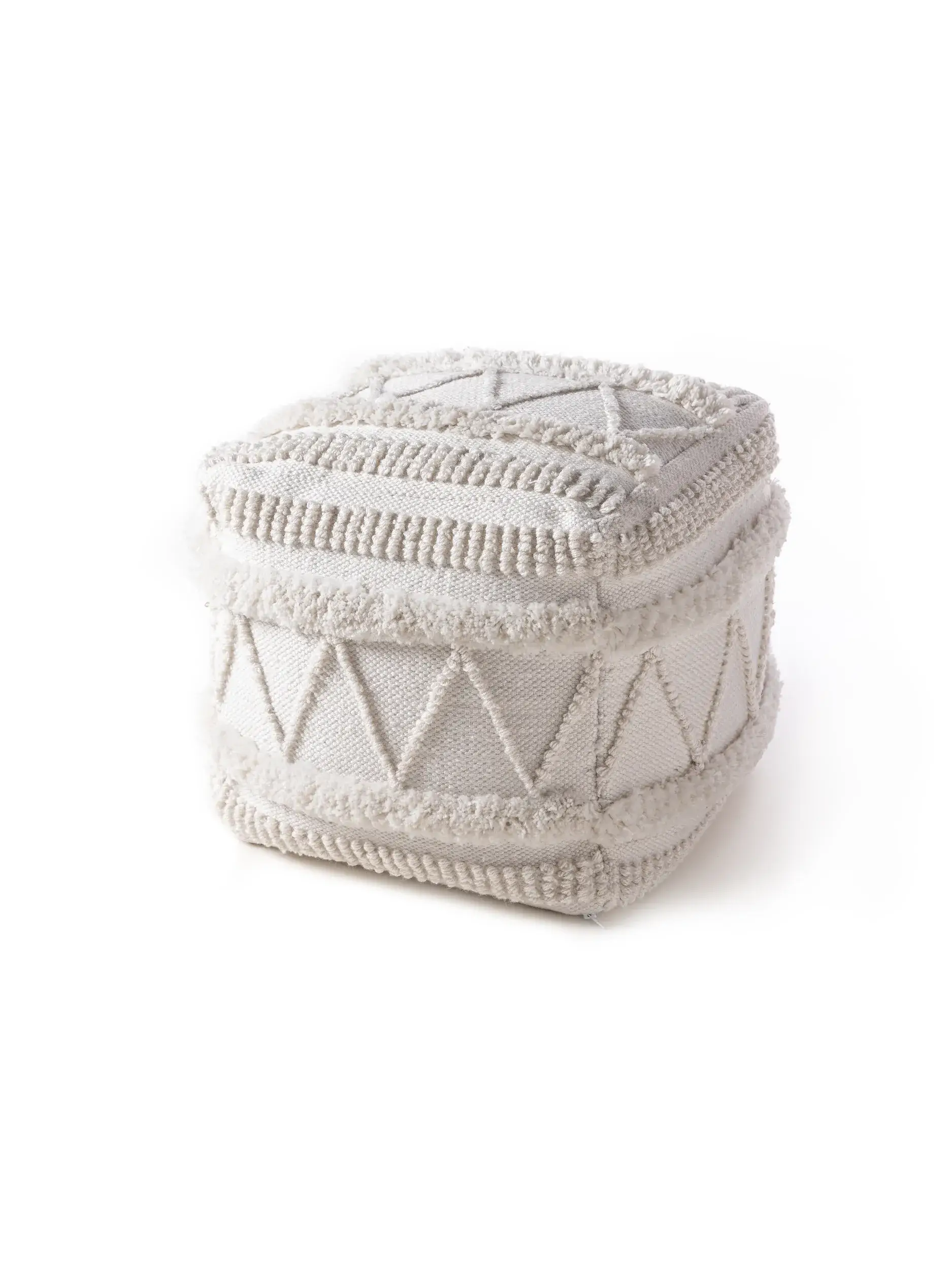 In- & Outdoor Pouf Toni Ivory von benuta Pure