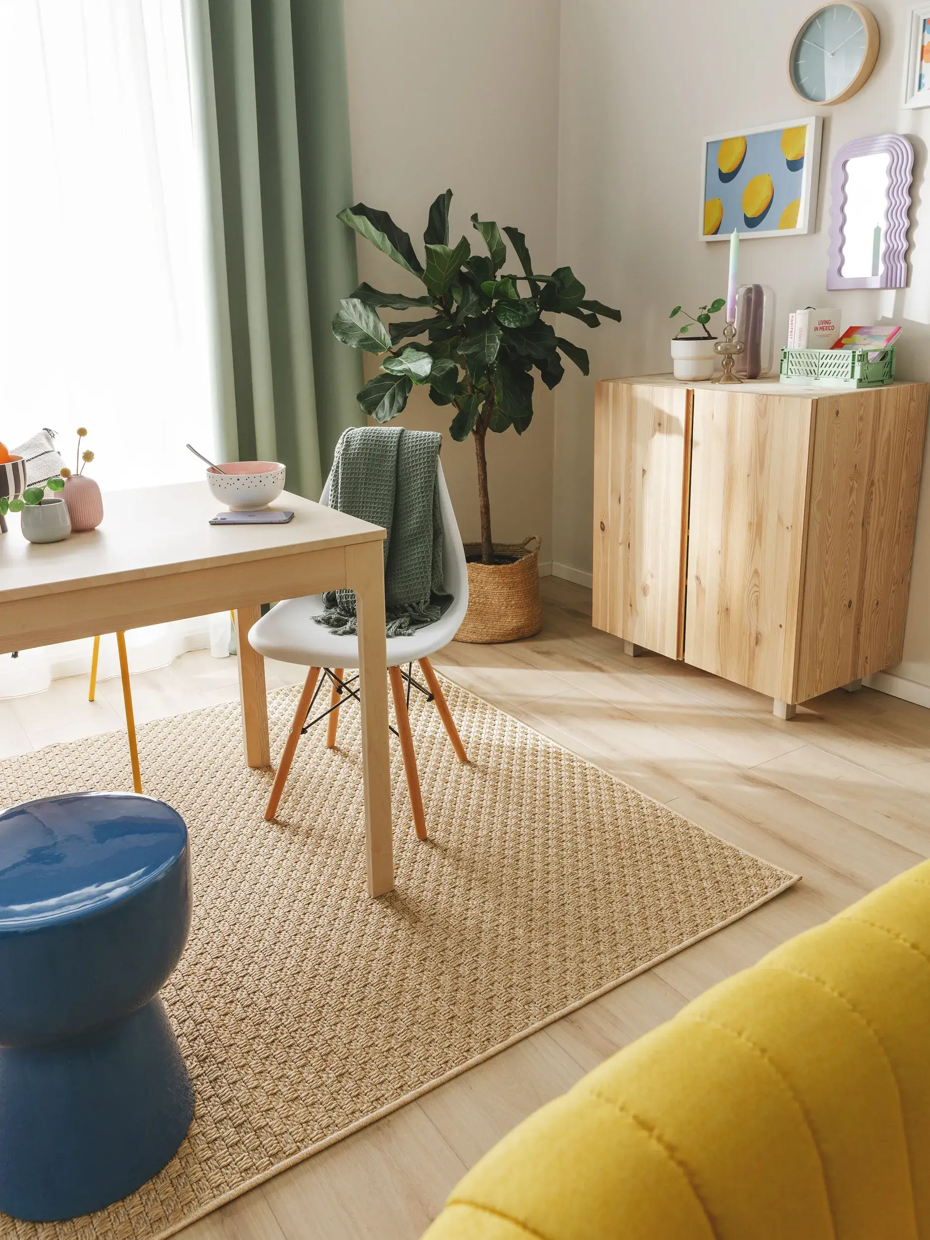 Teppich aus 100% Polypropylen in Beige mit 100% Polypropylen hohem Flor von benuta Pop