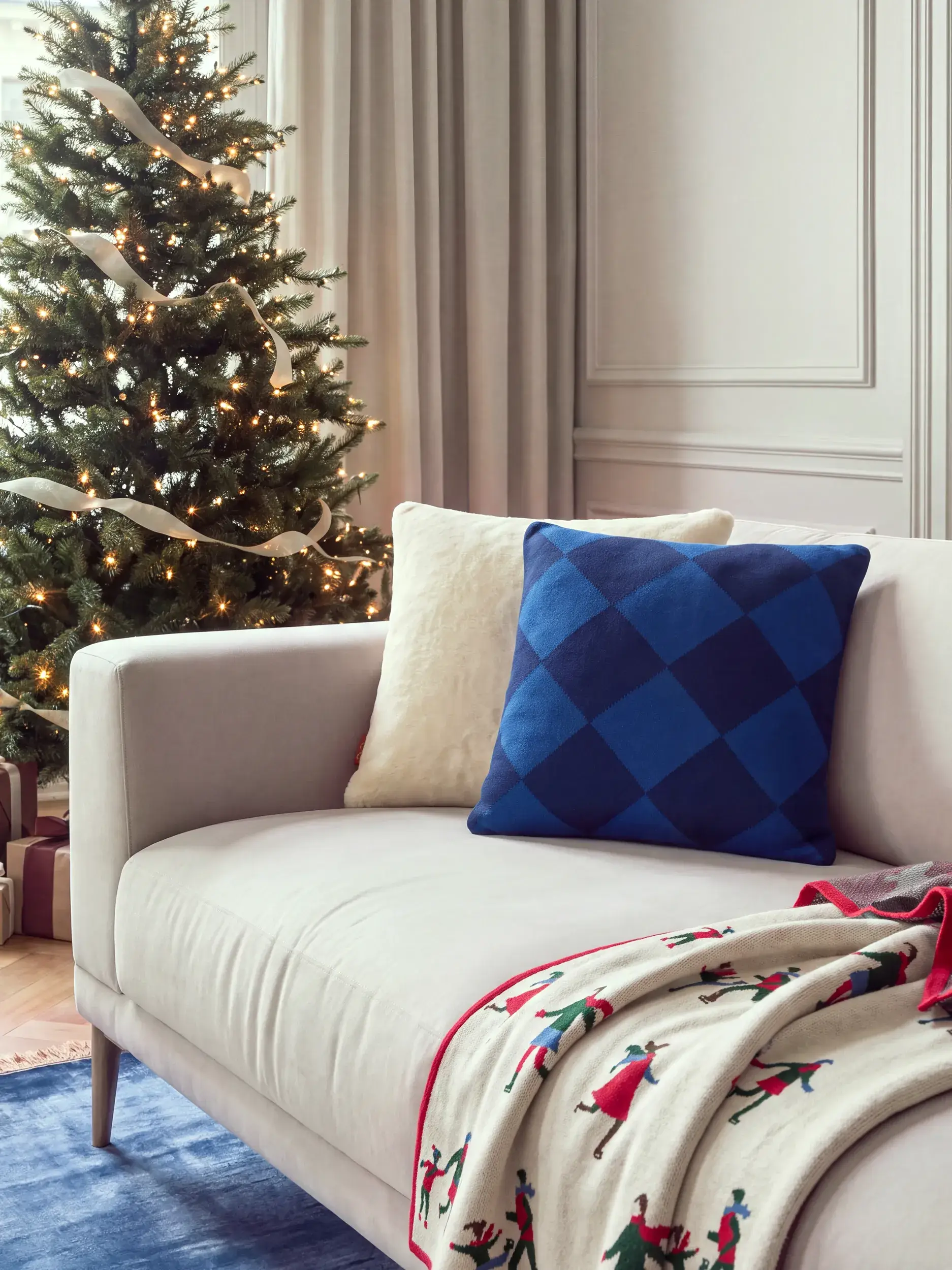 Kerstkussen Ally Blauw van benuta