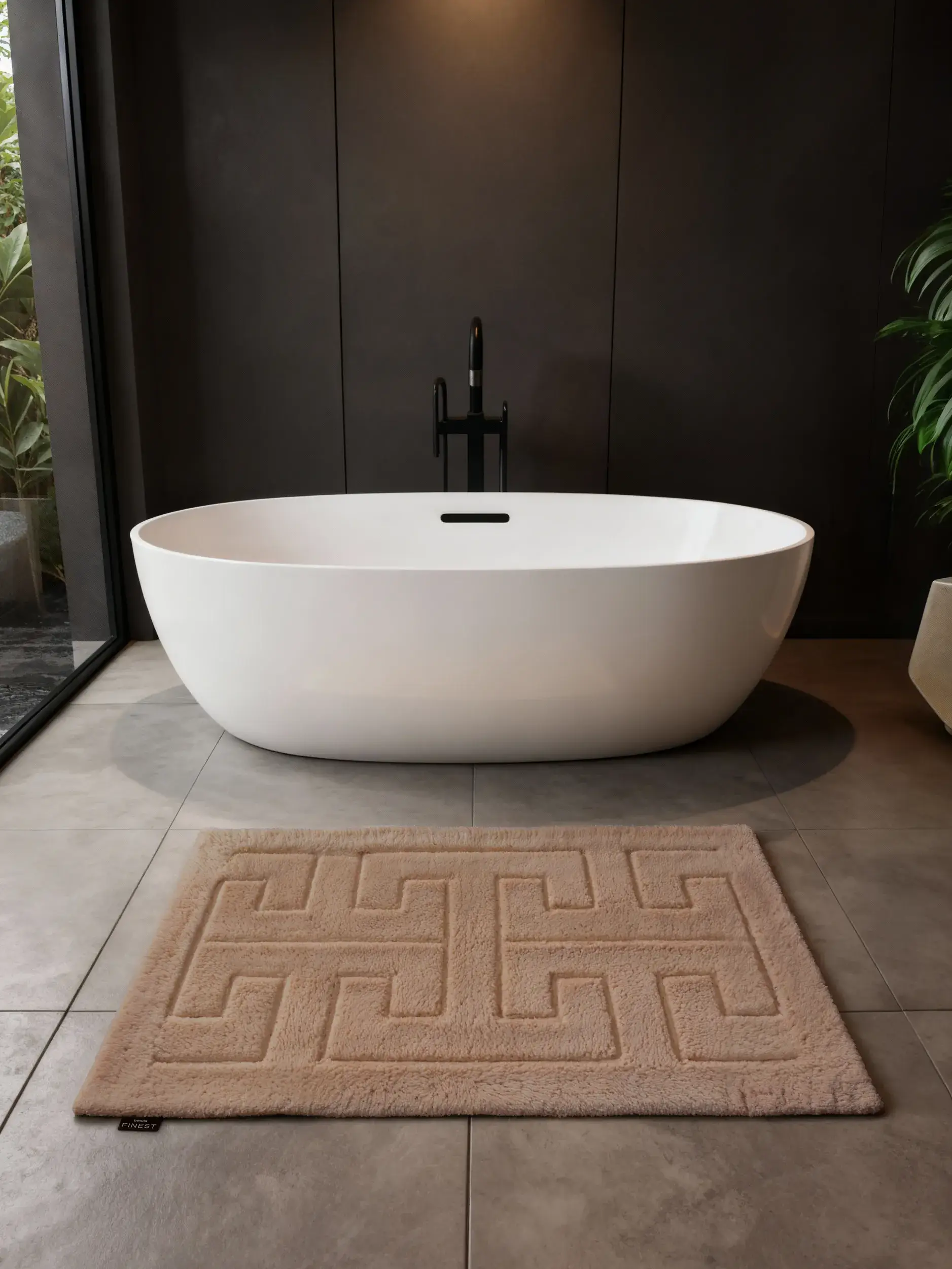 Tappeto da bagno Helios Taupe di benuta Finest