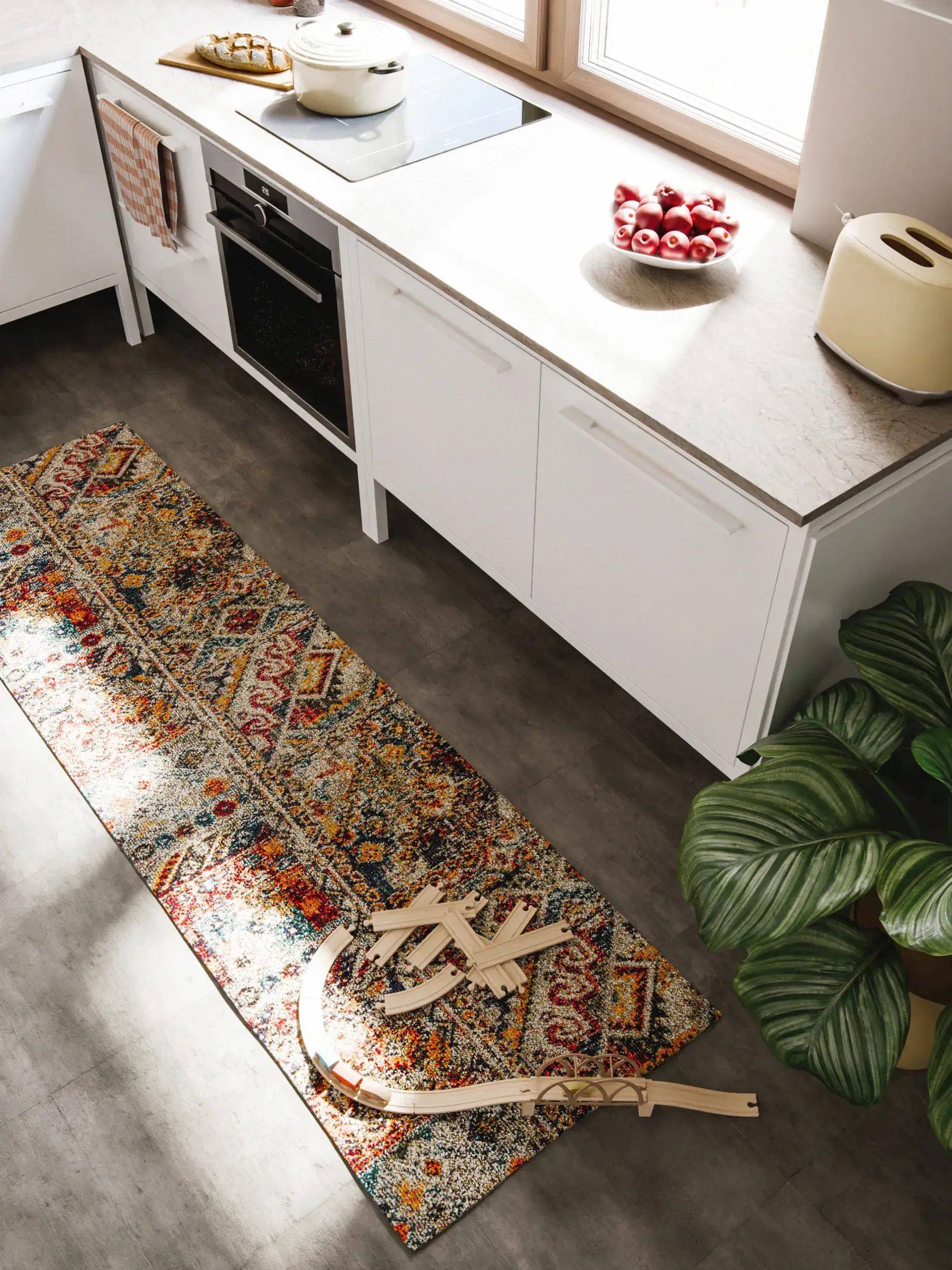 Rug made of 100% Polypropylen in Multicolour with a 100% Polypropylen high pile by benuta Nest