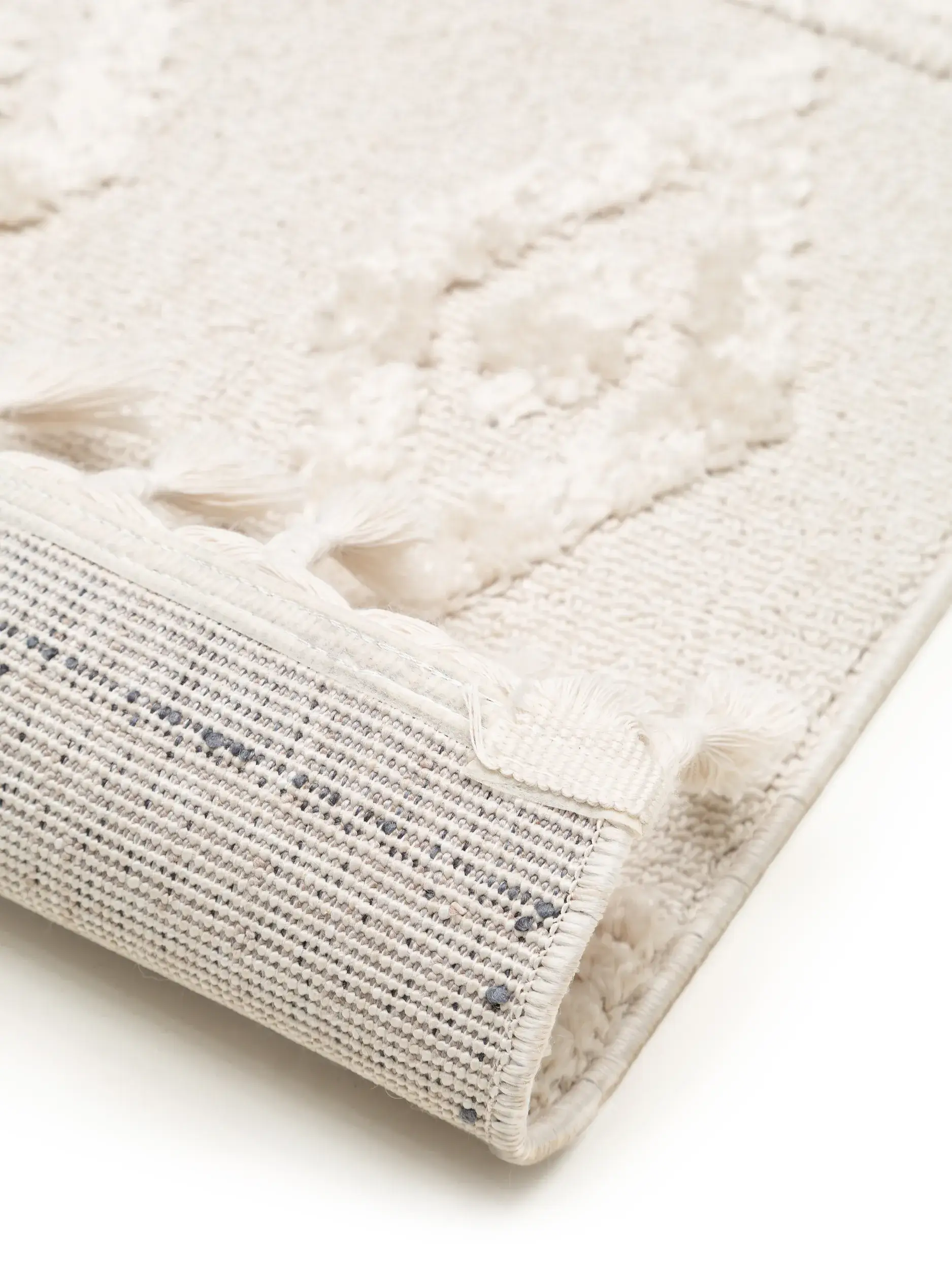 Tapijt van 100% Polyester in Beige met een 100% Polyester hoge pool van benuta POP