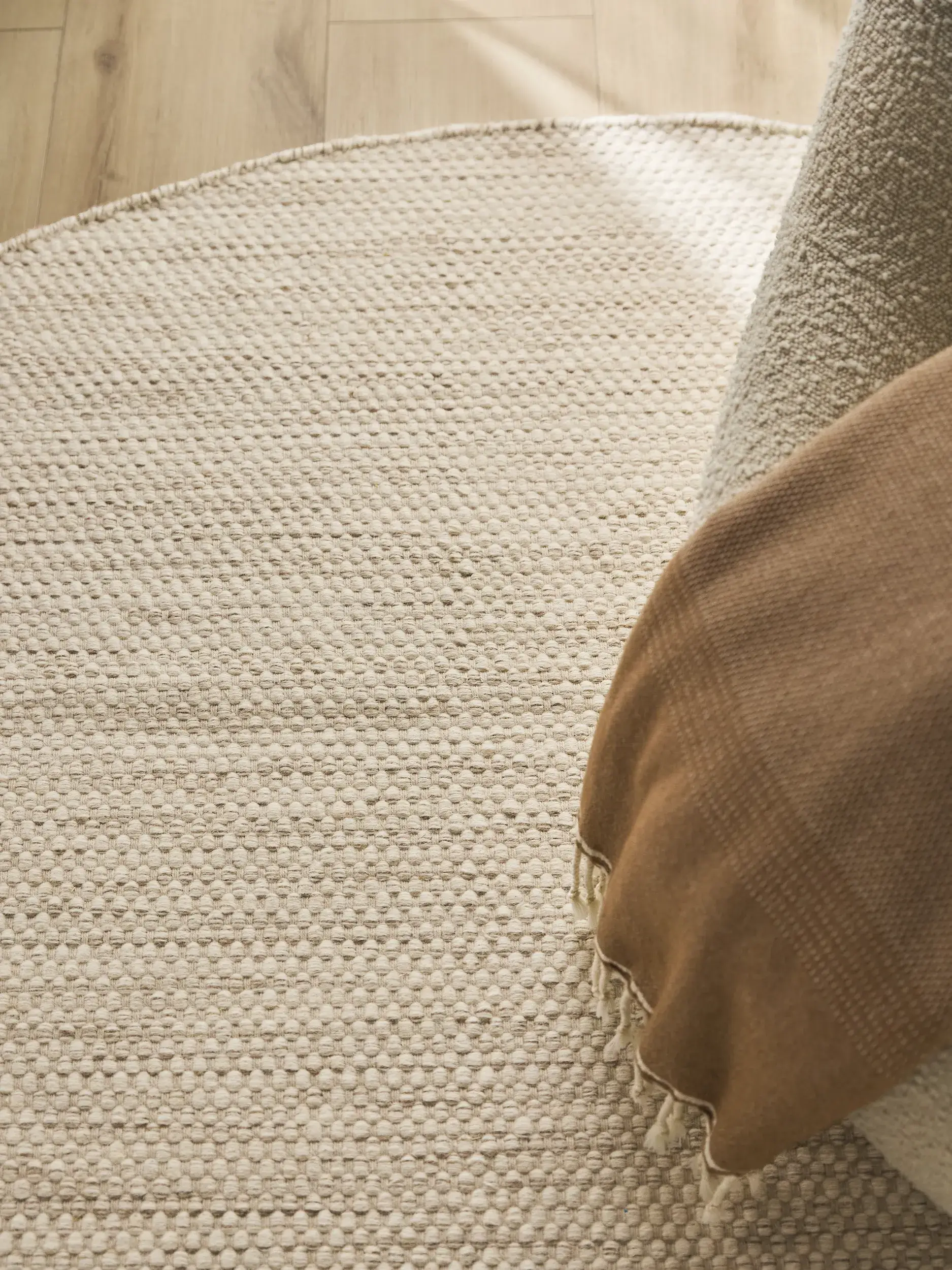 Vloerkleed Rocco van 80% Wol, 20% Katoen in Beige van benuta pure