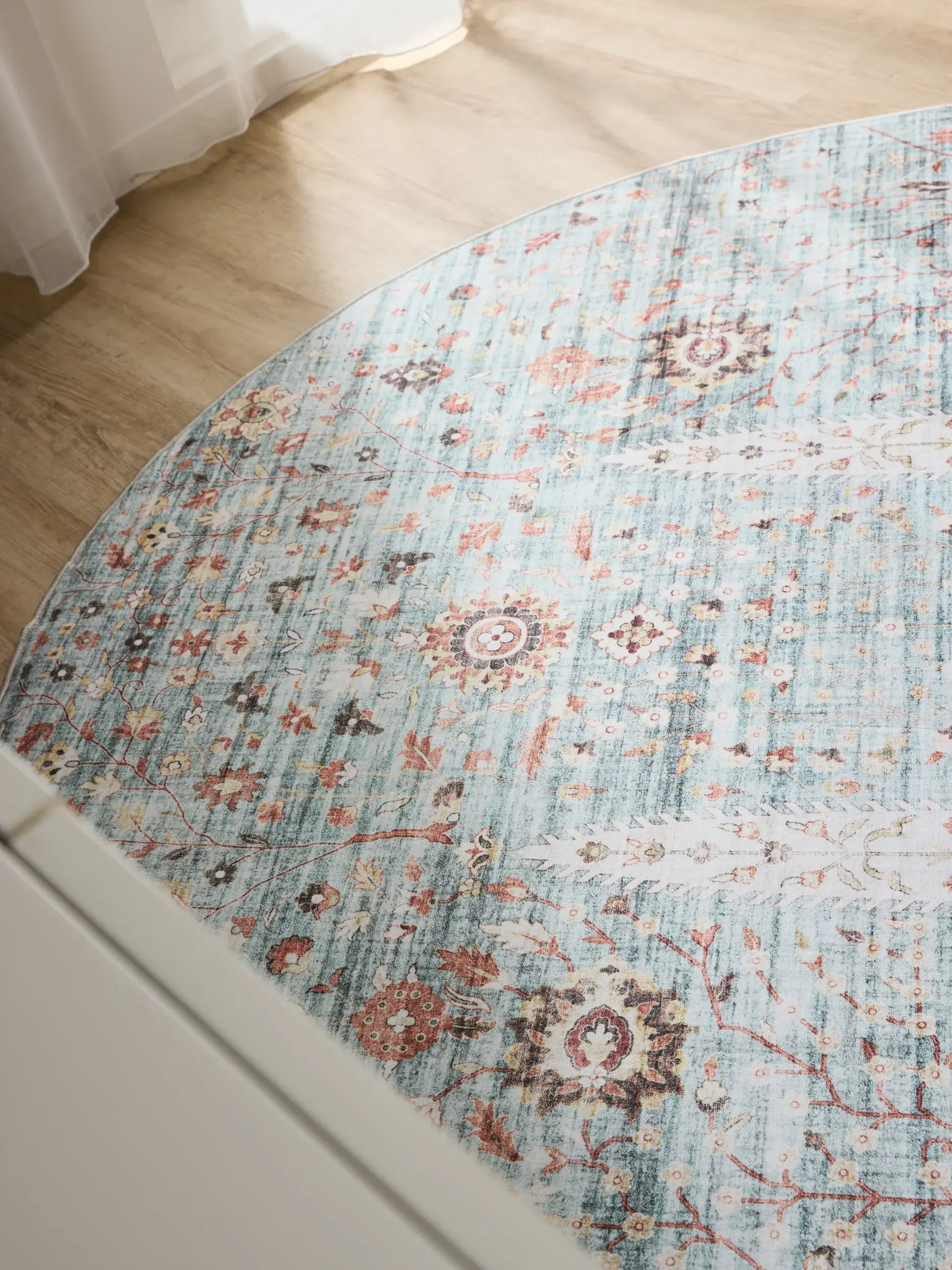 Rug made of 100% Polyester in Turquoise with a 100% Polyester high pile by benuta Basic