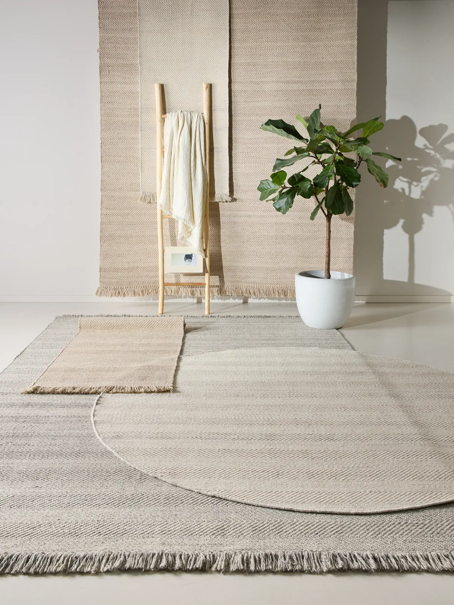 Rug Lars made of 60% Wool, 20% Cotton, 20% Polyester in Beige by benuta Pure